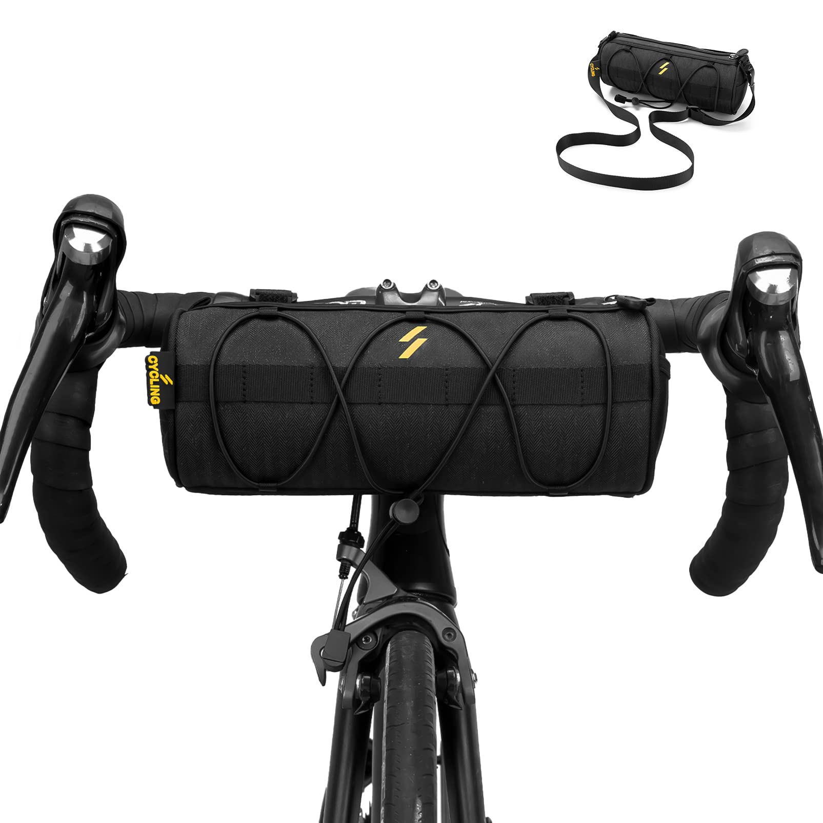 ROCKBROS Small Bicycle Handlebar Bag - Waterproof Front Bike Storage Pouch with Adjustable Shoulder Strap for Mountain & Road Bikes | Perfect for Commuting, Cycling Tours & Outdoor Adventures