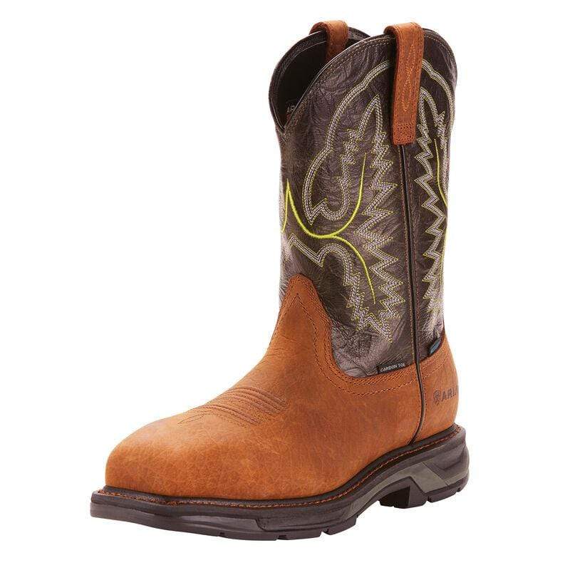 Ariat Men's Workhog H20 Carbon Toe Work Boots - Waterproof Steel Toe Safety Shoes for Construction & Outdoor Work