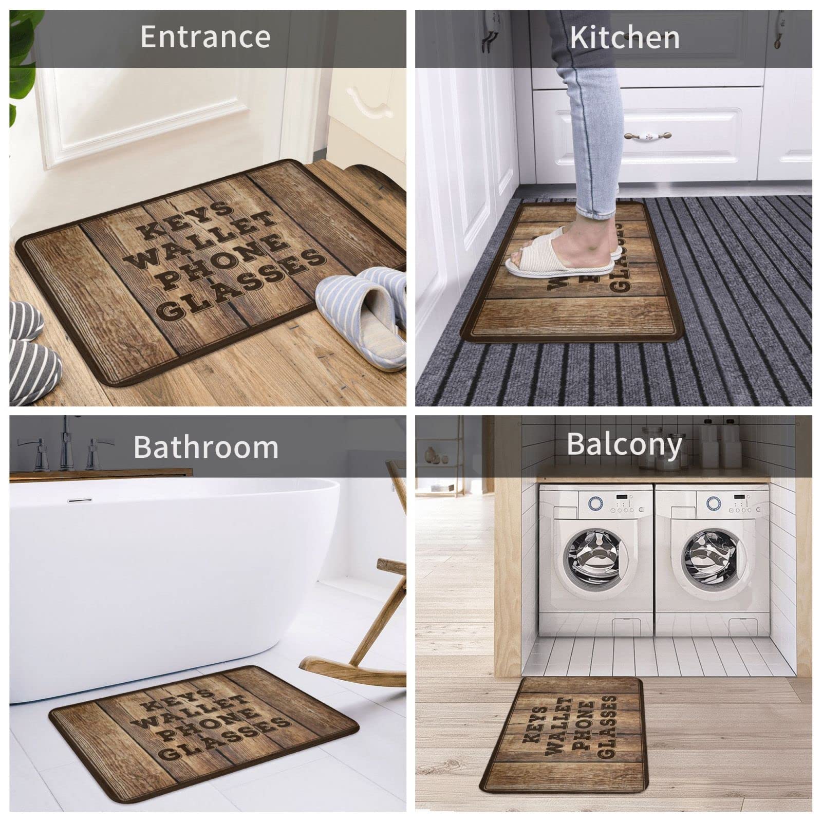 Non-Slip Shoe Mat for Entryway - 65x90cm Waterproof Rug for Keys, Wallet, Phone & Glasses - Indoor/Outdoor Door Mat for Home, Office, Car - Durable Anti-Fatigue Floor Mat for High Traffic Areas