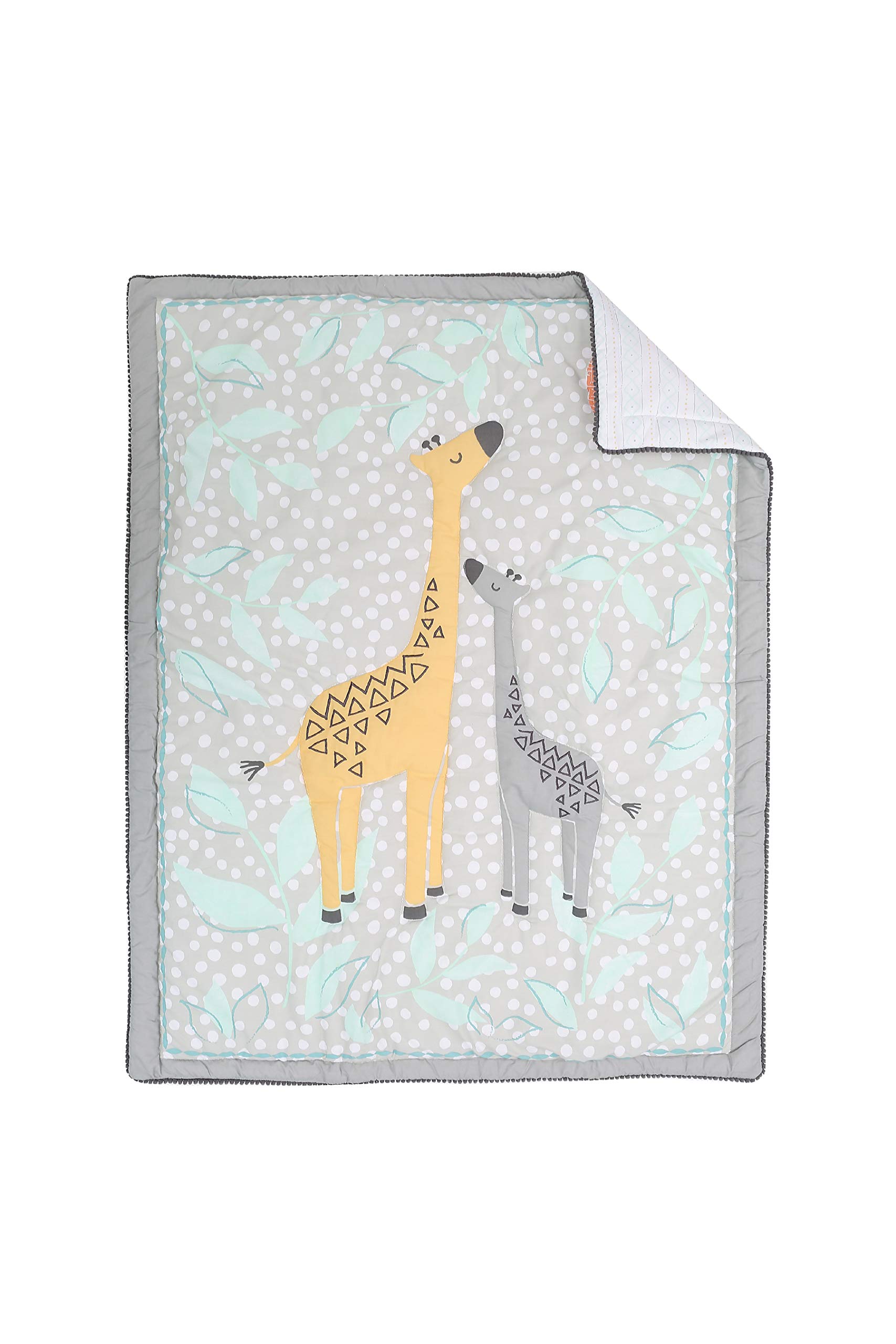 Soft Mommy & Baby Giraffe Nursery Crib Quilt Blanket - Organic Cotton Baby Bedding Set for Newborns & Toddlers - Perfect for Nursery Decor, Baby Showers & Cozy Naptime