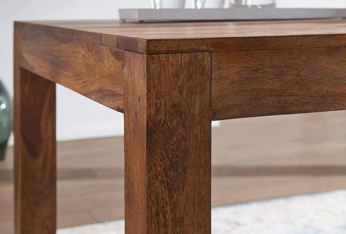 Gfine 4-Seater Solid Sheesham Wood Dining Table 132x88x76cm - Perfect for Family Meals & Entertaining Guests in Dining Room