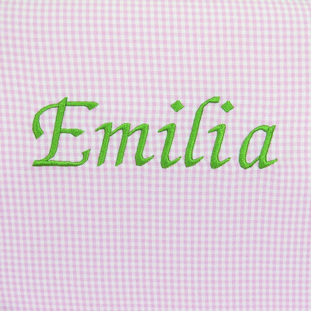 Personalized Pink Upholstered Kids Chair with Checkers Design - Perfect for Bedrooms, Playrooms & Gift Giving