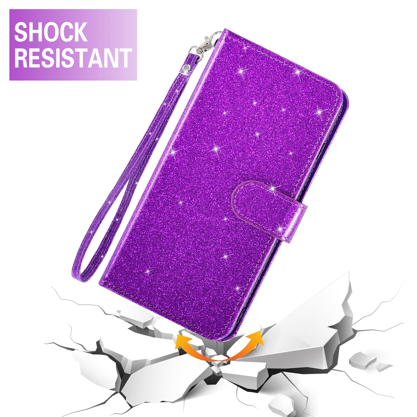 ASUWISH Wallet Case for Moto One 5G/One5G UW/Moto G 5G Plus - Premium Flip Folio Cover with Card Holder Slot & Stand, Includes Tempered Glass Screen Protector (Compatible with Motorola One Lite XT2075-1) - Perfect for Business, Travel & Everyday Use (Purple)