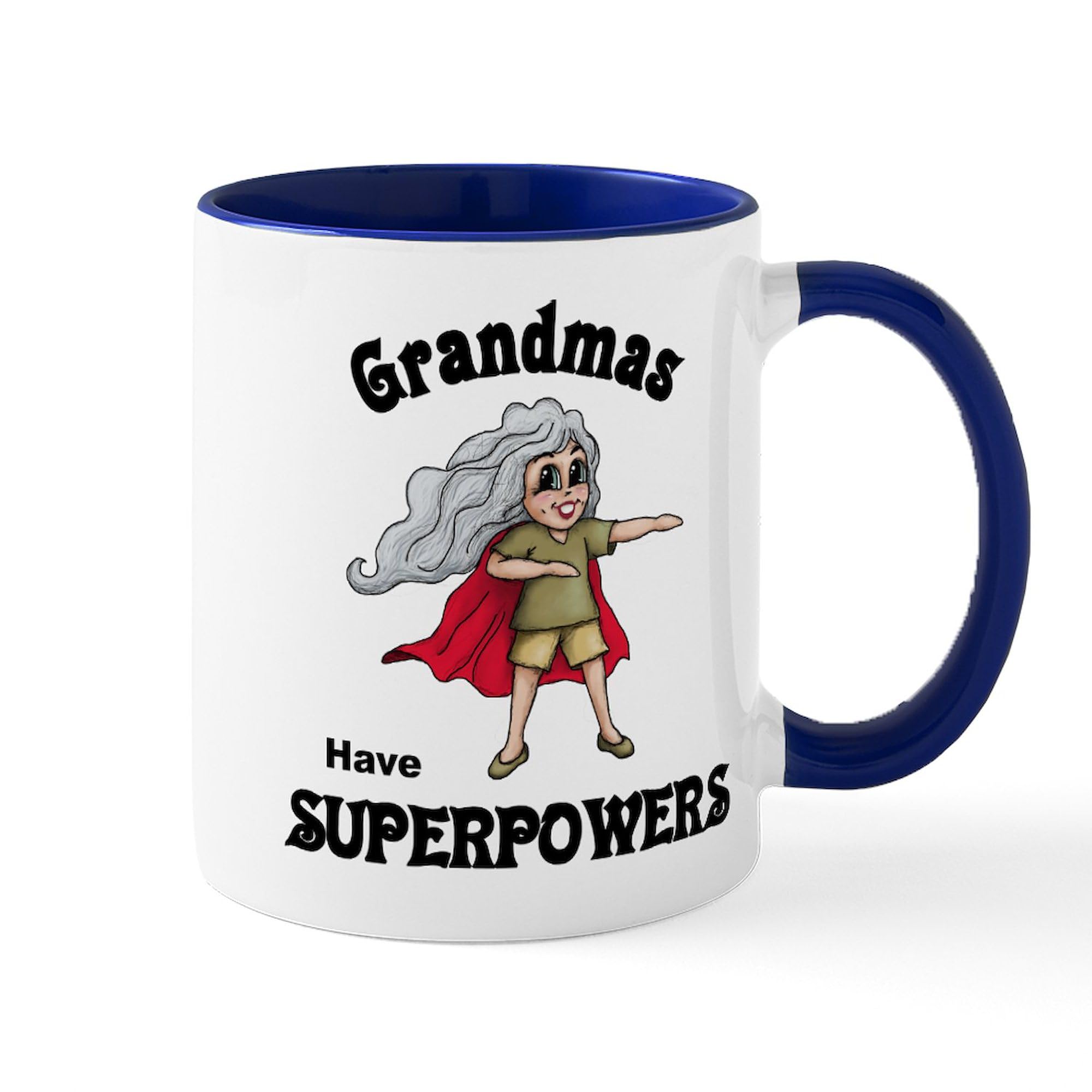 Grandma Superpowers 11 oz (325 ml) Ceramic Coffee Mug - Funny Gift for Grandmothers, Mothers Day, Birthday - Perfect for Tea, Hot Chocolate & Office Use
