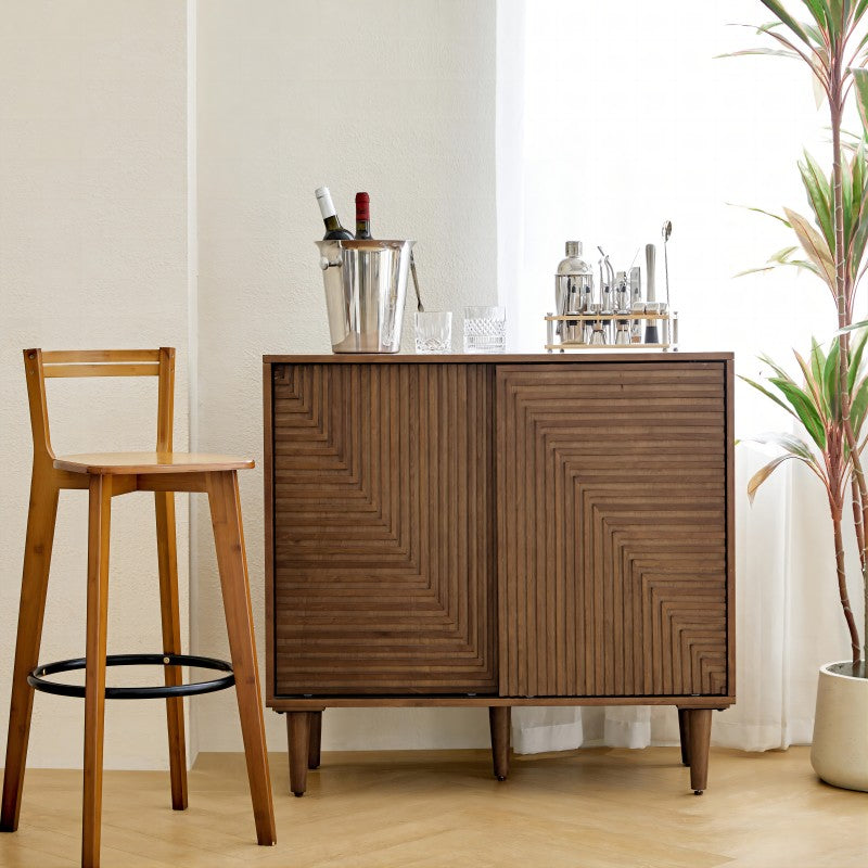 Archie 34-Inch Tall 2-Door Multifunctional Bar Cabinet with Adjustable Shelves - Modern Home Bar Storage for Living Room, Dining Room or Office (Optional Styles Available)