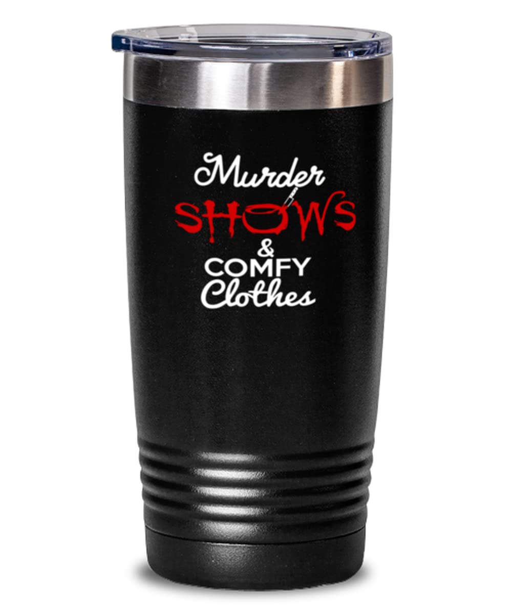 True Crime Enthusiast Tumbler - 20oz Black Crime Scene Mug for Murder Mystery Fans, Crime Junkie Gifts, Gothic Coffee Cup - Perfect for Crime Show Marathons & Dark Humor Lovers