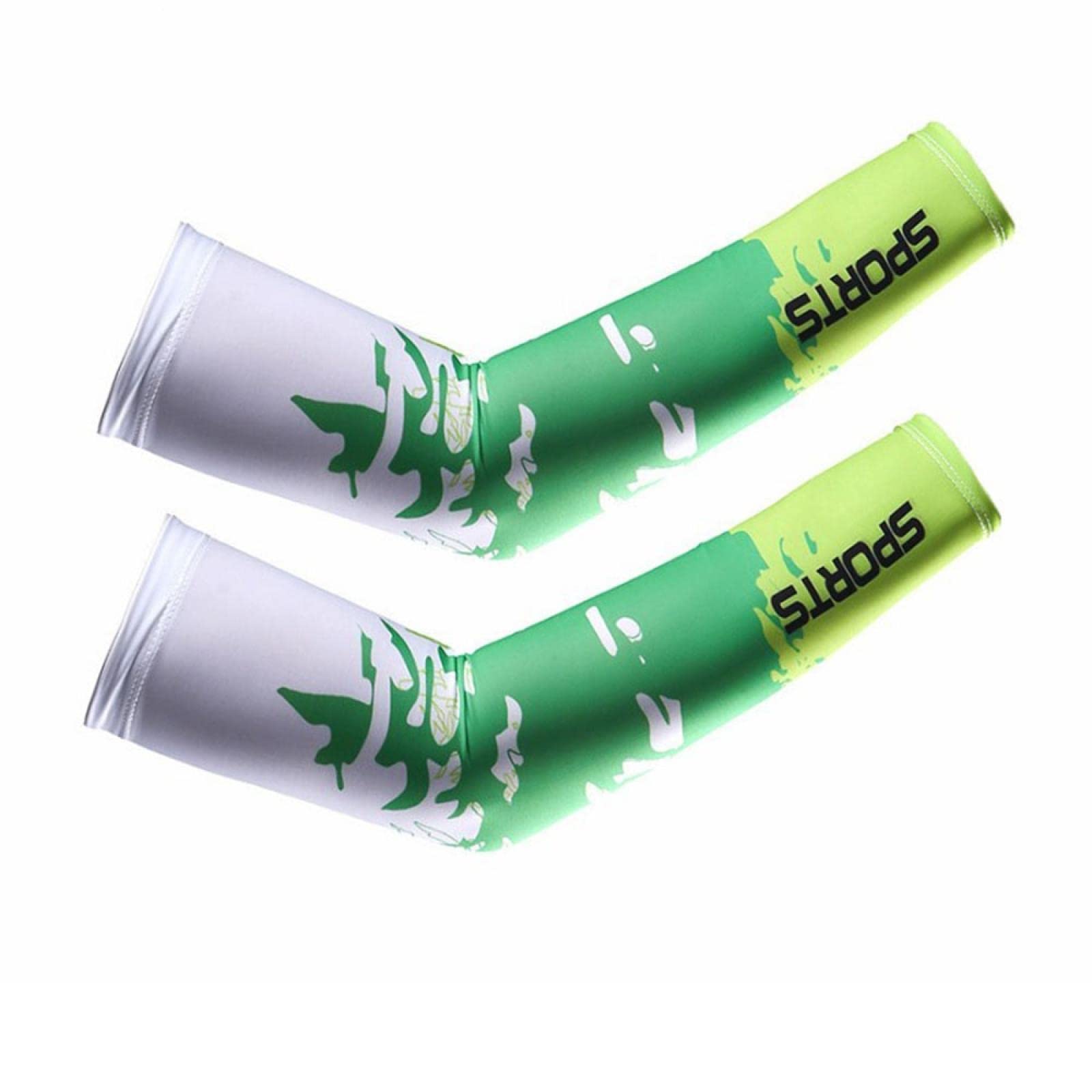 XKUN 3-Pack Cooling UV Protection Arm Sleeves for Women & Men - Sports, Cycling, Running, Outdoor Activities - Breathable Sun Protective Arm Covers (Green) - Perfect for Workouts, Hiking, and Summer Sun Protection