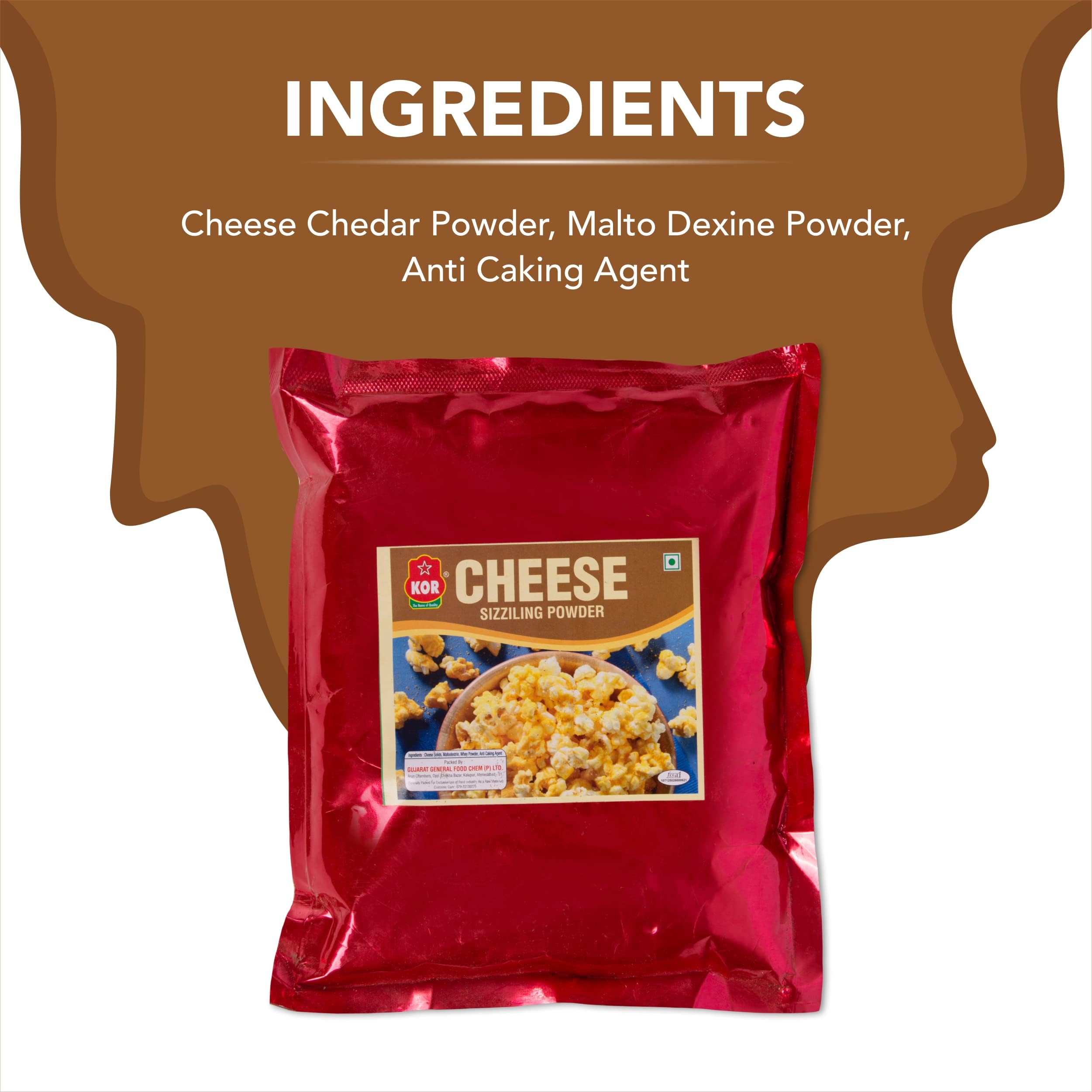 KOR Seasoning Cheese Powder 400g - Premium Cheese Powder for Popcorn, Nachos, Pasta, Pizza & French Fries | Perfect for Movie Nights, Snack Time & Home Cooking