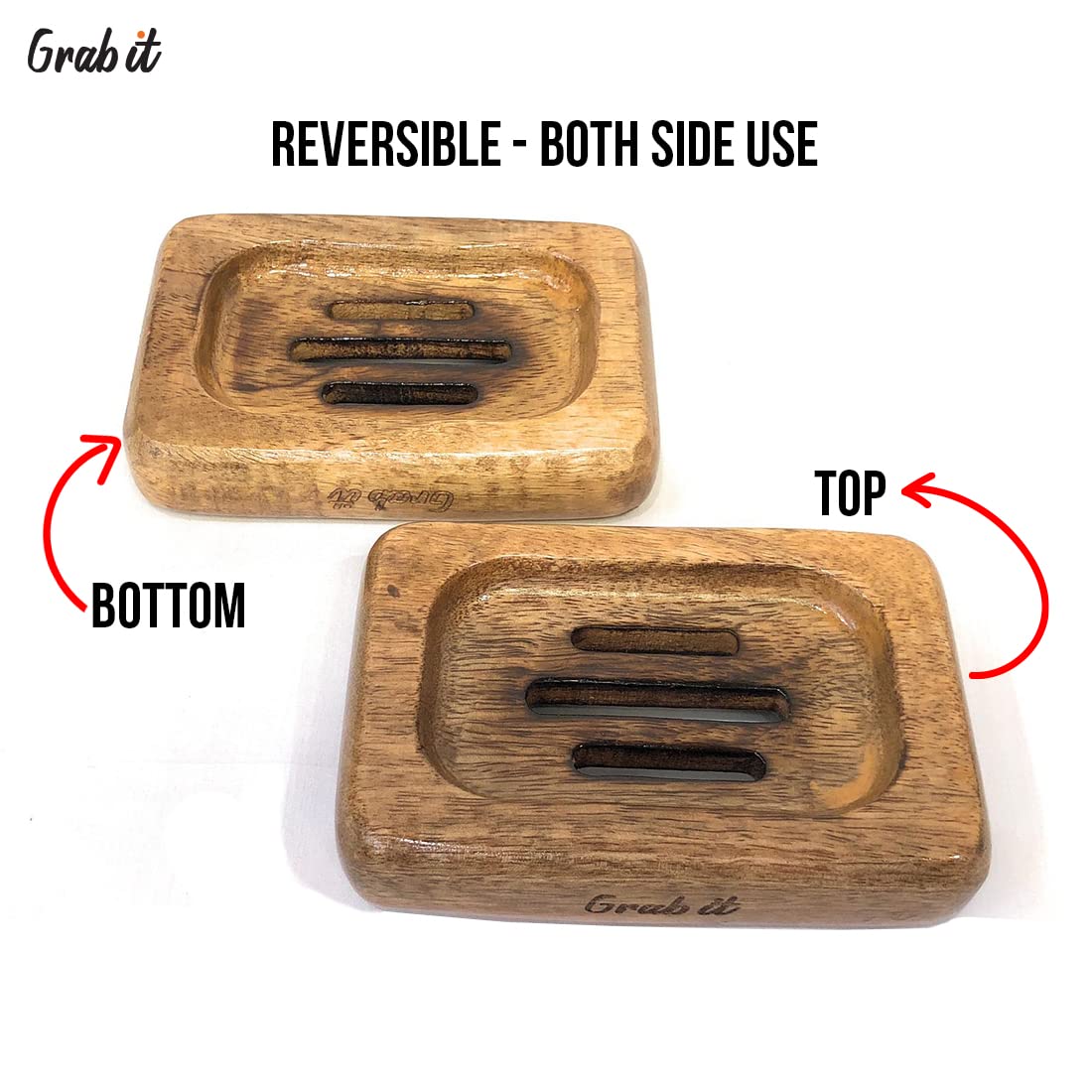 Premium Mango Wood Soap Dish - Handmade Natural Wooden Soap Holder for Bathroom, Shower & Kitchen | Eco-Friendly Bath Accessory for Spa, Vanity & Farmhouse Decor