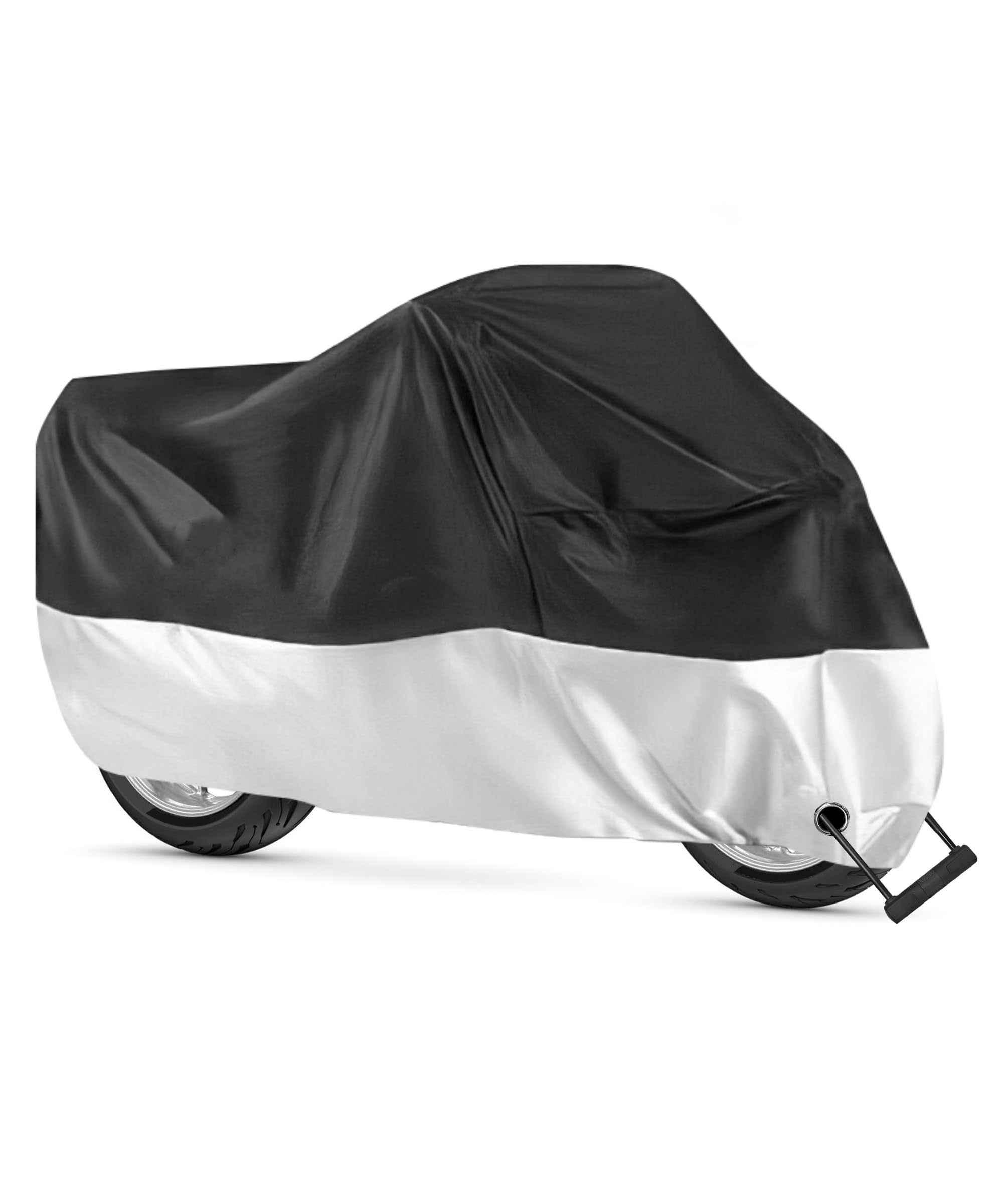 Waterproof Motorcycle Cover with Lock Holes & Storage Bag - Outdoor Use for Bikes up to 96.5
