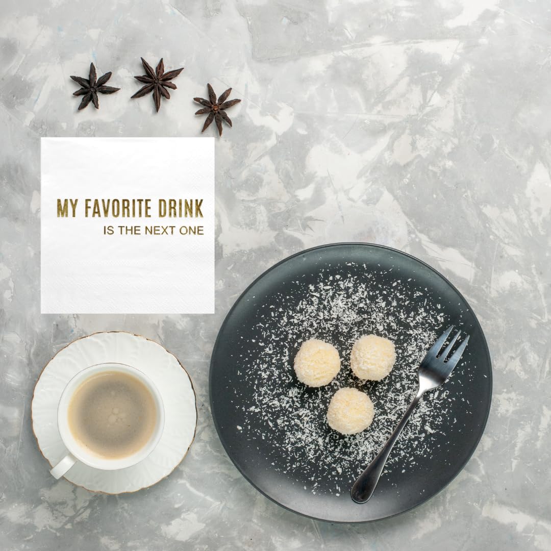 **Andaz Press Gold Foil Funny Cocktail Napkins - 
