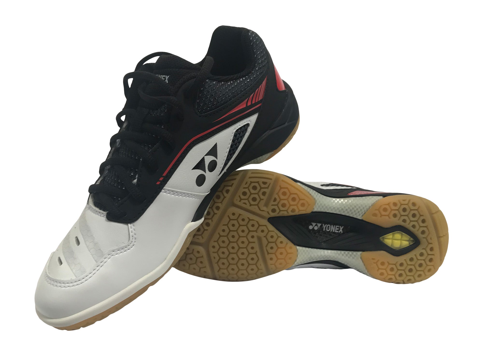 Yonex Power Cushion PC SHB 65Z Men's Badminton Shoes - White/Red - Lightweight & Supportive for Competitive Play & Training