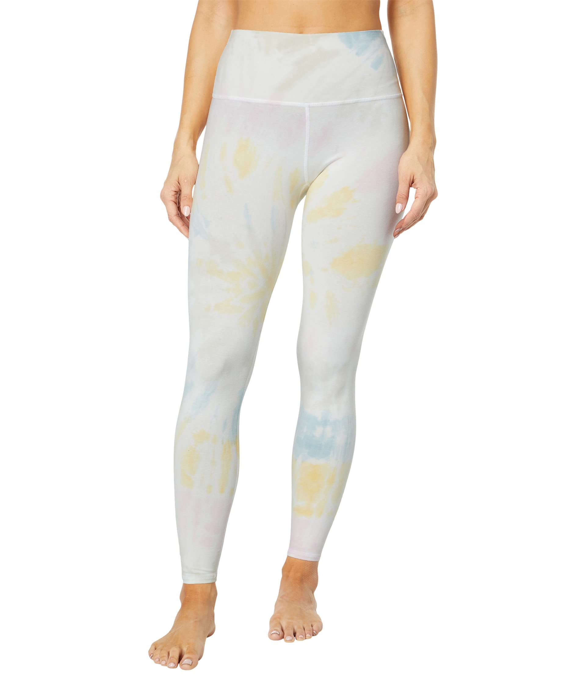 Electric & Rose Sunset Print High Waist Yoga Leggings - Soft Stretchy Workout Pants for Women, Running, Gym, Lounge & Everyday Wear