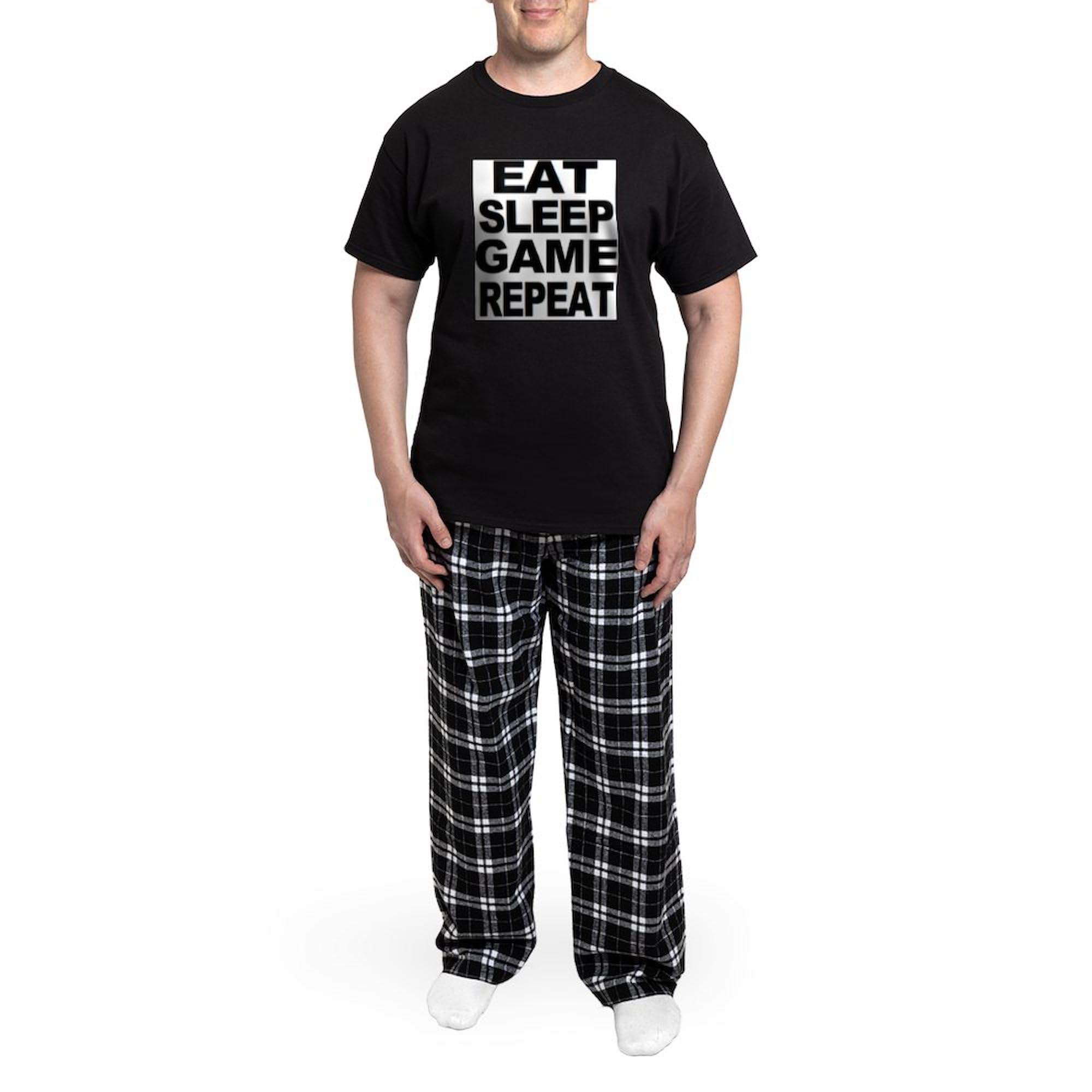 **Men's Dark Checkered Pajama Set - 2-Piece Lounge & Sleepwear for Comfortable Nights - Perfect for Relaxing at Home or Gift Giving**