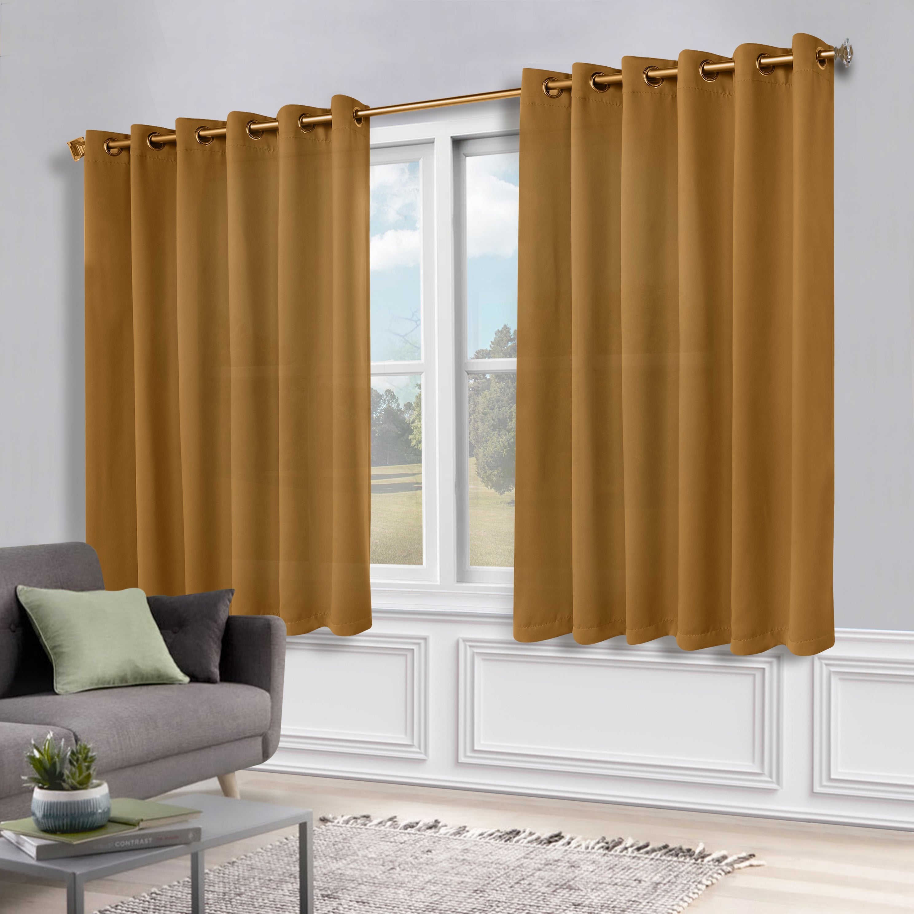 Blackout Curtains Set of 2 - Machine Washable, Room Darkening, Noise Reducing & Thermal Insulated for Bedroom, Nursery & Home Theater