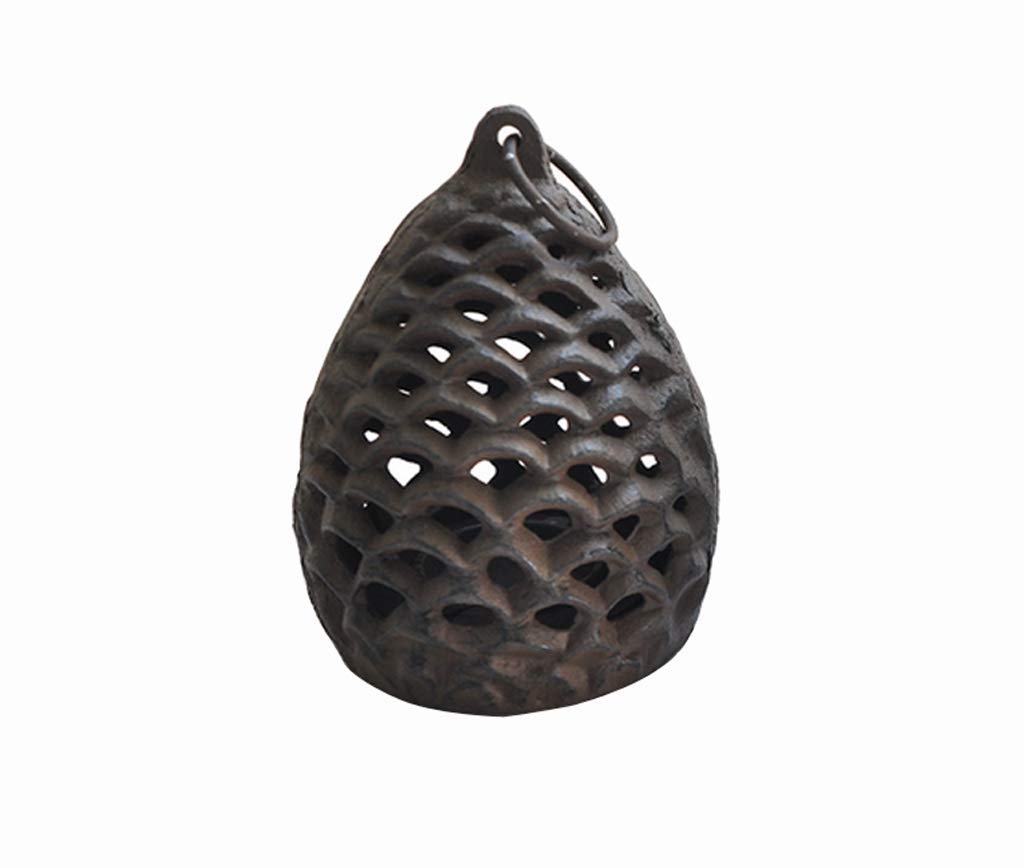 Pinecone Shaped Hanging Votive Candle Holder - Cast Iron Tea Light Lantern for Home Decor, Rustic Wedding Centerpiece, Christmas Tabletop Decoration, Fireplace Mantel Display
