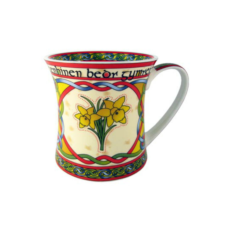 Welsh Daffodil Ceramic Coffee Mug - 11oz Handmade Tea Cup with Floral Design, Perfect for Morning Coffee, Afternoon Tea & Gift Giving