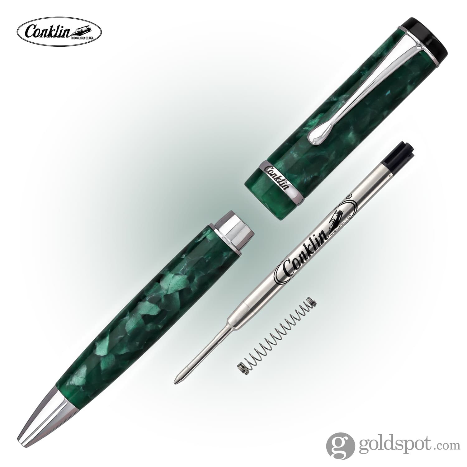 Conklin Duragraph Ballpoint Pen - Forest Green Fountain Pen for Writing, Journaling & Office Use - Premium Gift for Professionals & Students