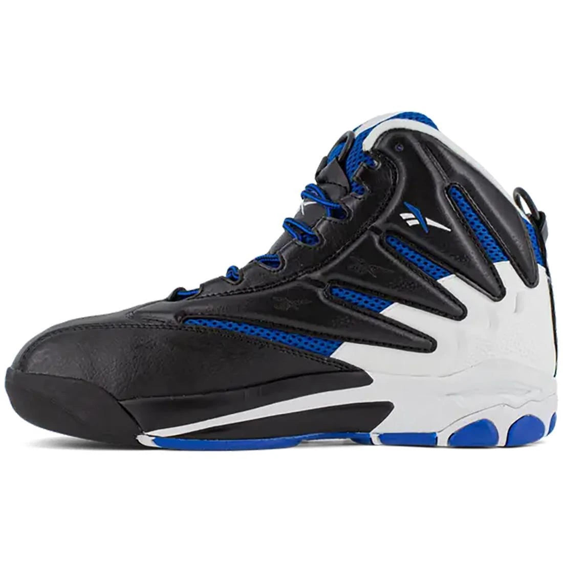 Blast Composite Toe Work Boots for Men - Black, Blue & White Safety Shoes - Durable & Comfortable for Construction, Warehouse & Outdoor Work