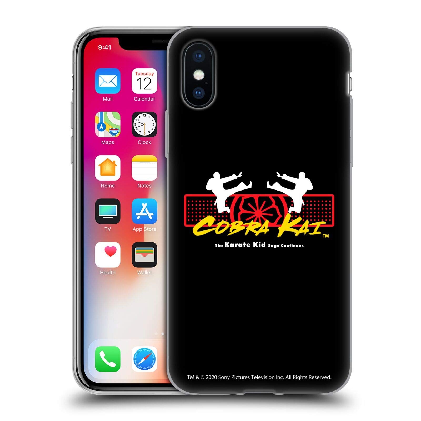 Official Cobra Kai Karate Kid Saga Logo iPhone X/Xs Soft Gel Case - Durable Protective Cover for Martial Arts Fans & Movie Lovers - Perfect for Training, Gifts & Everyday Use