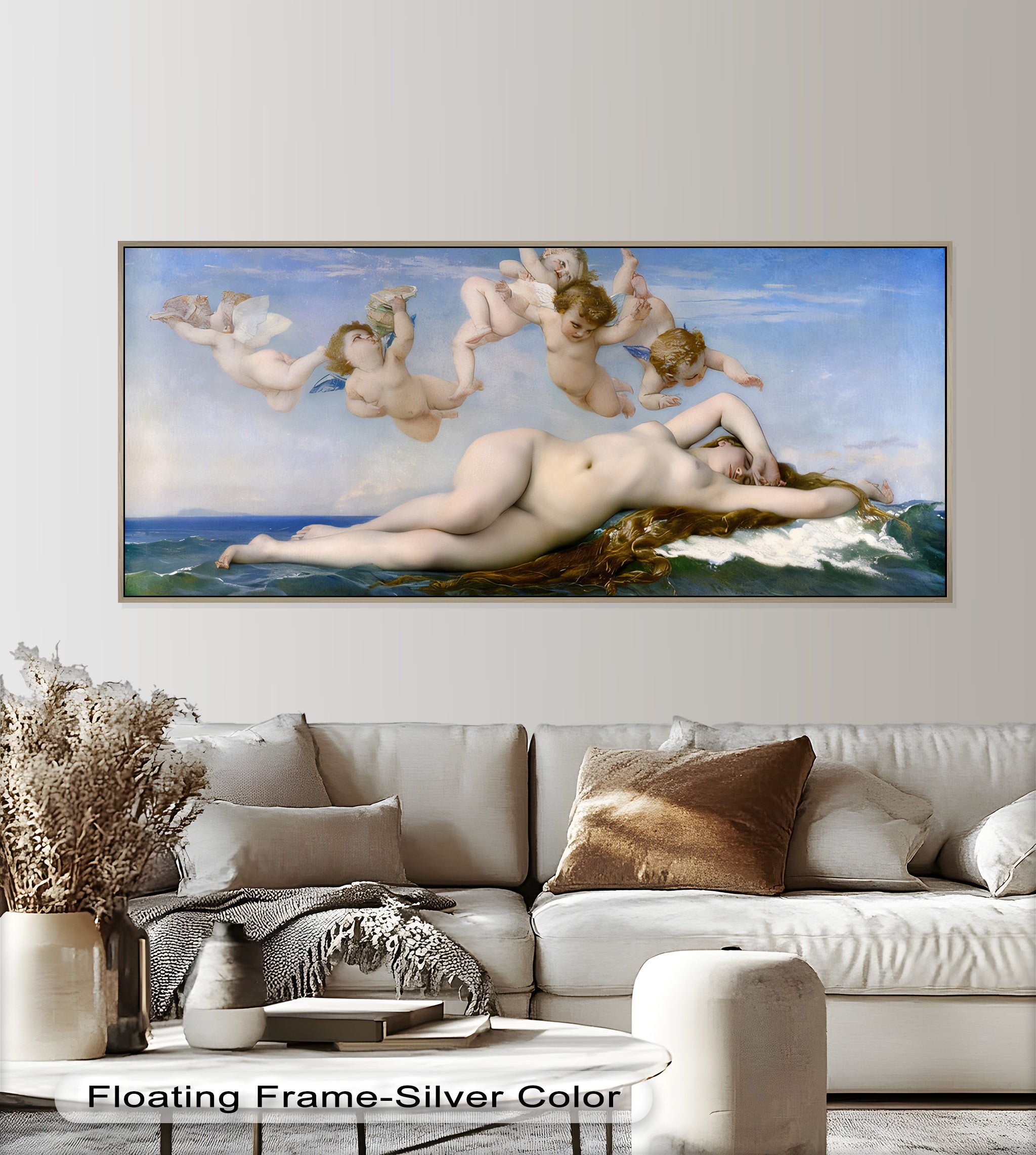 Birth of Beauty - Mythological Sea Nymph and Cherubs Oil Painting Wall Art for Living Room, Bedroom Decor | Classic Renaissance Style Canvas Print for Home & Office