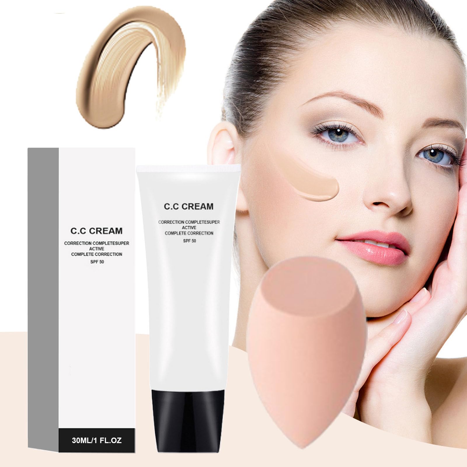 Perbella CC Cream for Mature Skin - Self Adjusting Skin Tone Foundation with Anti-Aging Benefits, Lightweight & Hydrating Makeup for Older Women (Ivory) | Perfect for Daily Wear, Special Occasions & Sensitive Skin Care Routine