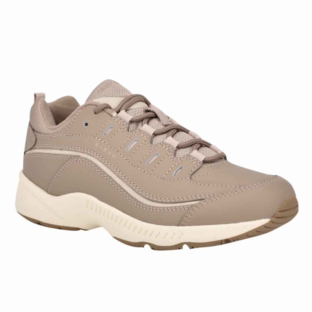 Easy Spirit Women's Romy Brown Walking Shoes - Comfortable Slip-On Sneakers for Women with Arch Support | Perfect for Walking, Travel & Everyday Wear