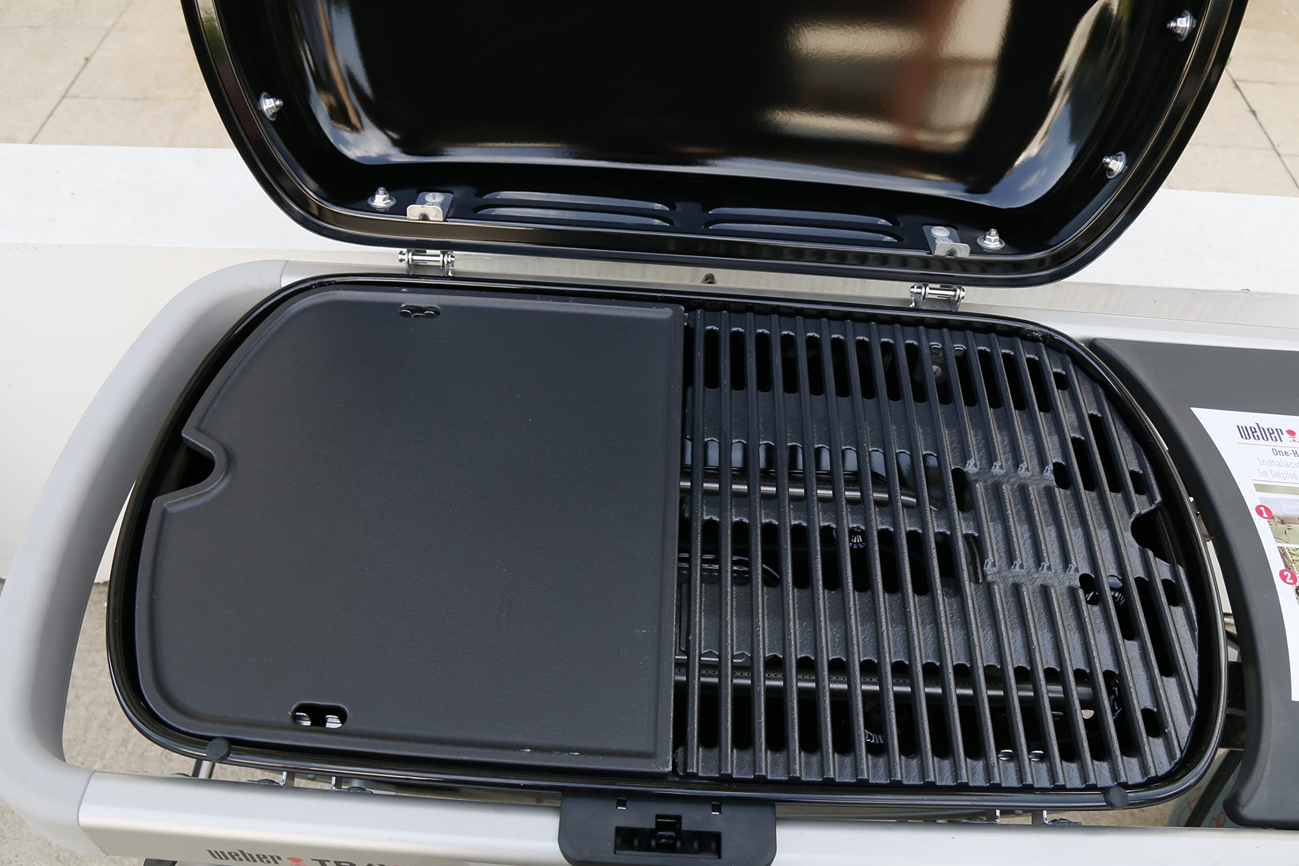 Uniflasy Cast Iron Griddle for Weber Traveler Portable Gas Grill - Heavy Duty Pre-Seasoned Griddle Pan Fits Weber 9010001 - Perfect for Outdoor Camping, BBQ, Tailgating & Backyard Cooking