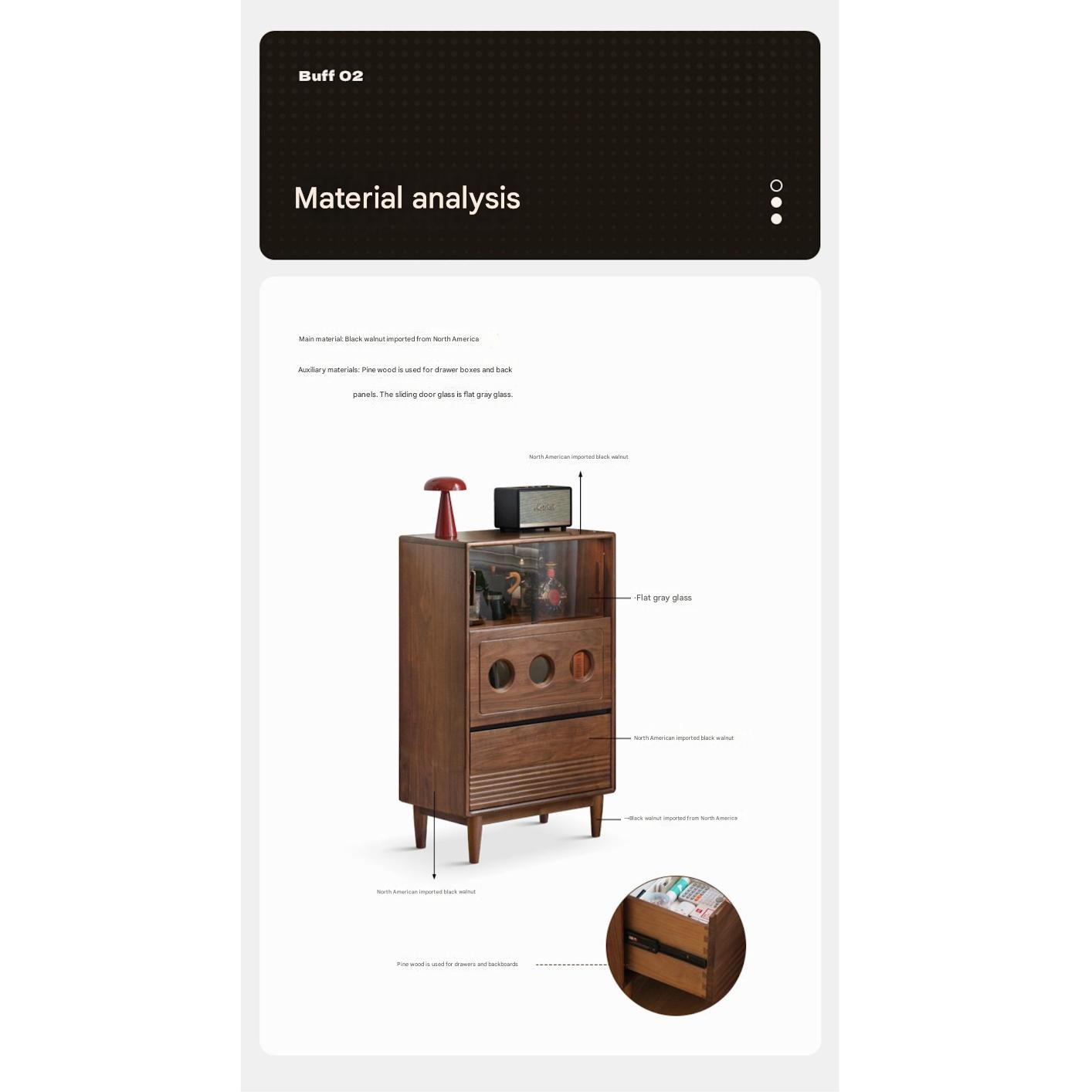 Vintage Black Walnut Solid Wood Antique Locker Retro Side Cabinet - Rustic Storage for Bedroom, Living Room & Entryway
