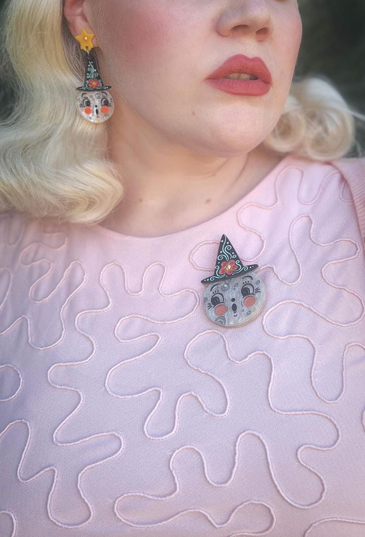 Bloomin' Luna Witch Statement Earrings by Johanna Parker x Lipstick & Chrome | Gothic Boho Jewelry for Women | Perfect for Halloween, Witchy Outfits & Festival Fashion