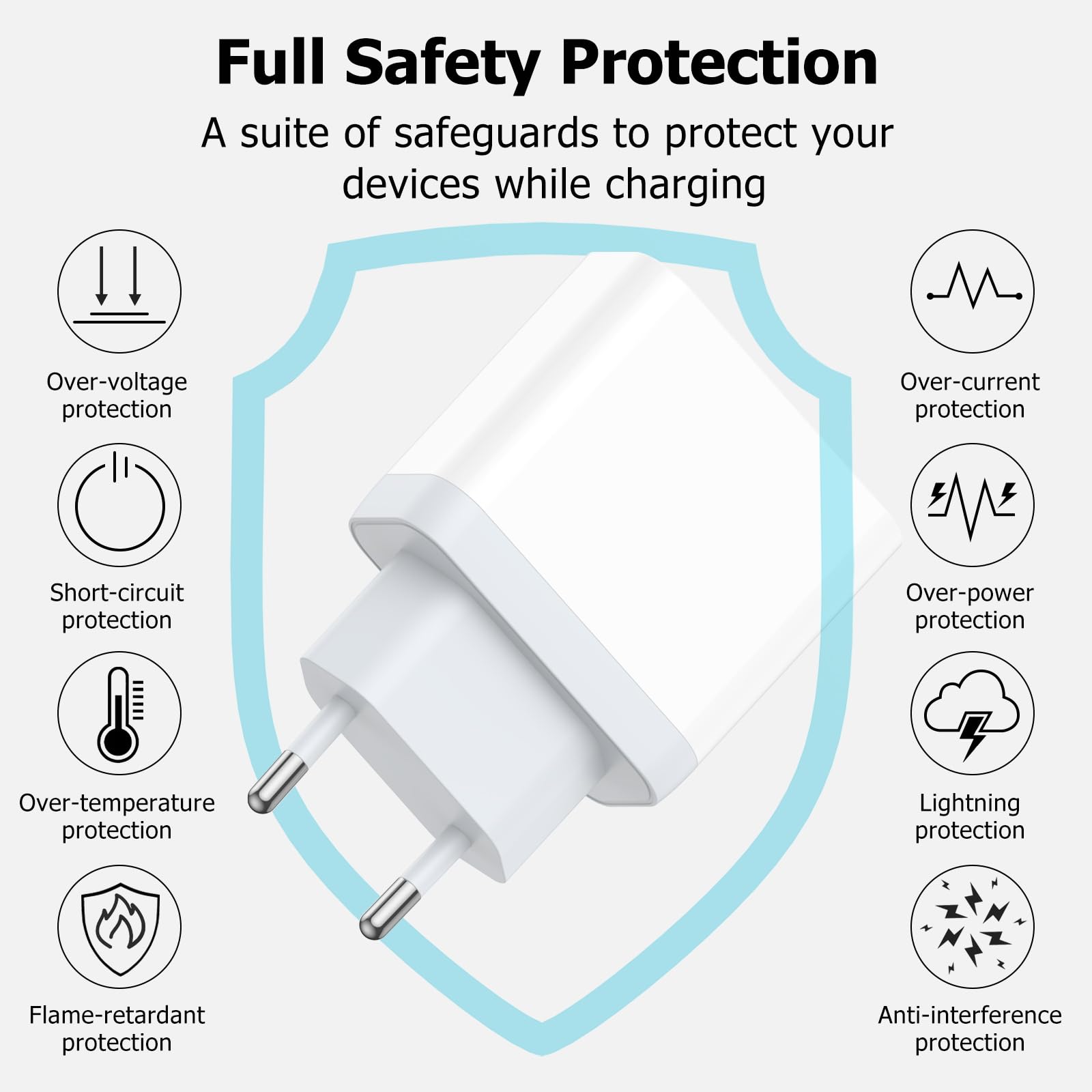 MFi Certified Fast Charger for iPhone 14/13/12/11/X/8 & iPad - 2 Pack USB C Charger with 6.6ft Lightning Cable - Quick Charge Power Adapter for iPhone 14 Pro Max/13 Pro/12 Pro/XR/XS/SE - Perfect for Home, Office & Travel Use