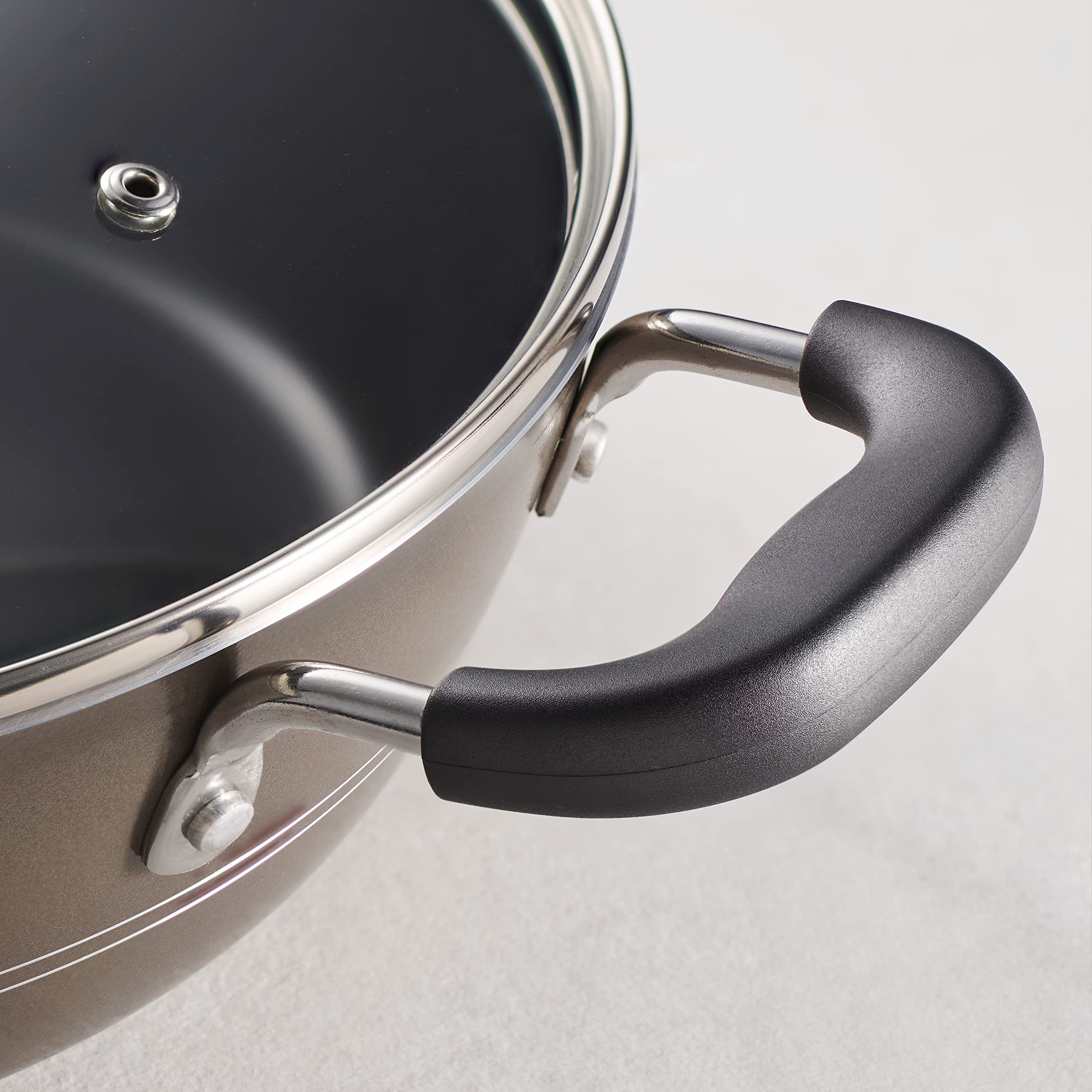 Tramontina Sicilia 8-Piece Nonstick Cookware Set with Glass Lids - Aluminum Pots and Pans Kitchen Set (Hazelnut) - Perfect for Sauteing, Boiling & Everyday Cooking