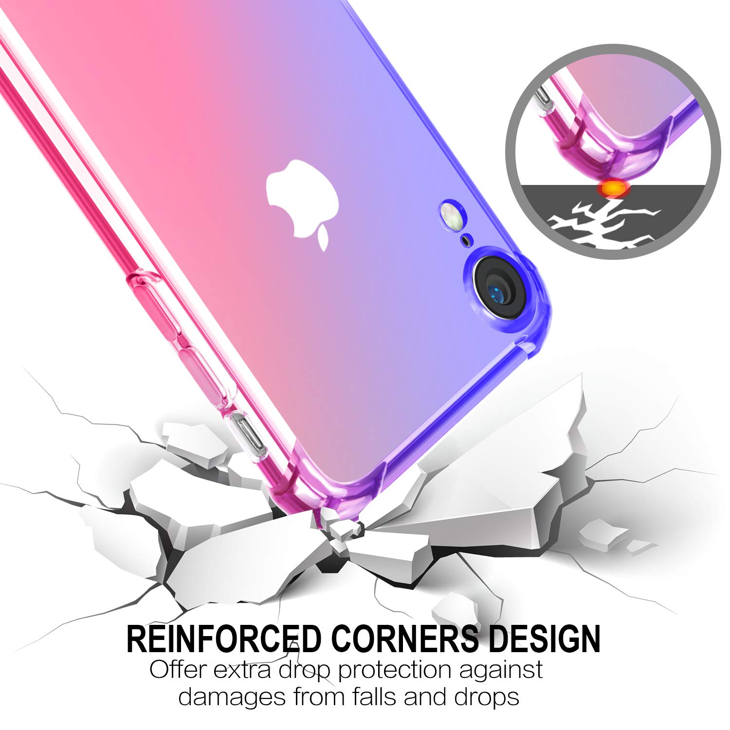 **SALAWAT Clear iPhone XR Case - Slim Gradient Blue Pink TPU Cover with Anti-Scratch & Shockproof Protection for iPhone XR 6.1 Inch | Perfect for Everyday Use, Travel & Outdoor Activities**