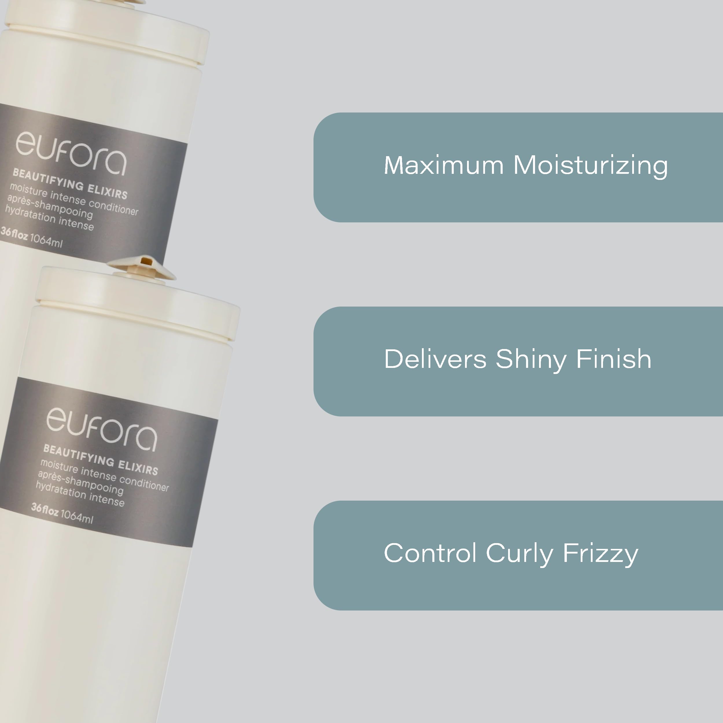 Eufora Beautifying Elixirs Moisture Intense Conditioner 36oz | Deep Hydrating Hair Treatment for Dry & Damaged Hair | Salon-Quality Leave-In Conditioner for Smooth & Shiny Hair at Home