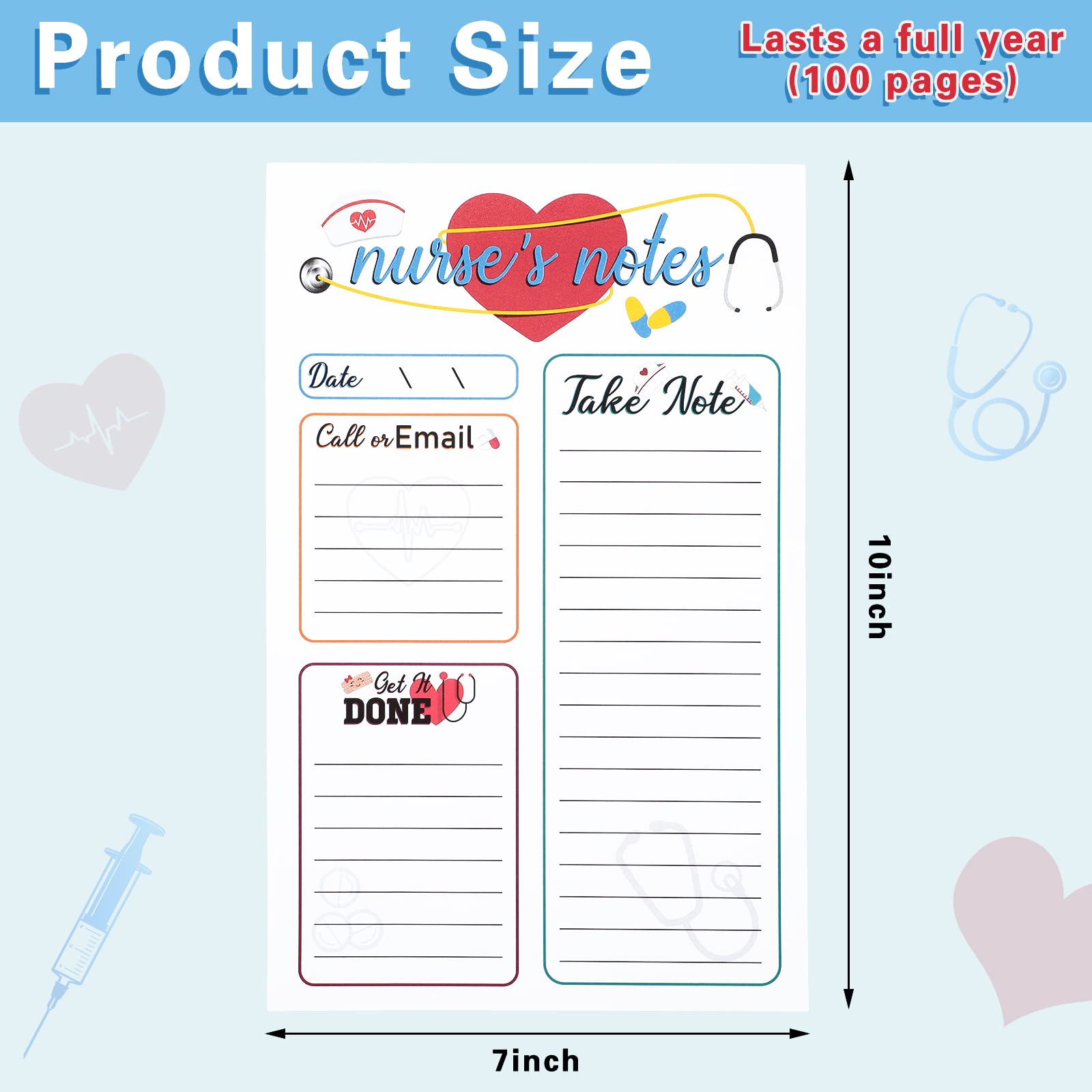 2-Pack Nurse Appreciation Notepads - Adhesive Nursing Gifts, Funny Nurse Sticky Notes for Nurse's Day - Perfect for School, Office & Home Use - Cute Nurse-Themed Memo Pads for Daily Reminders & Appreciation Gifts