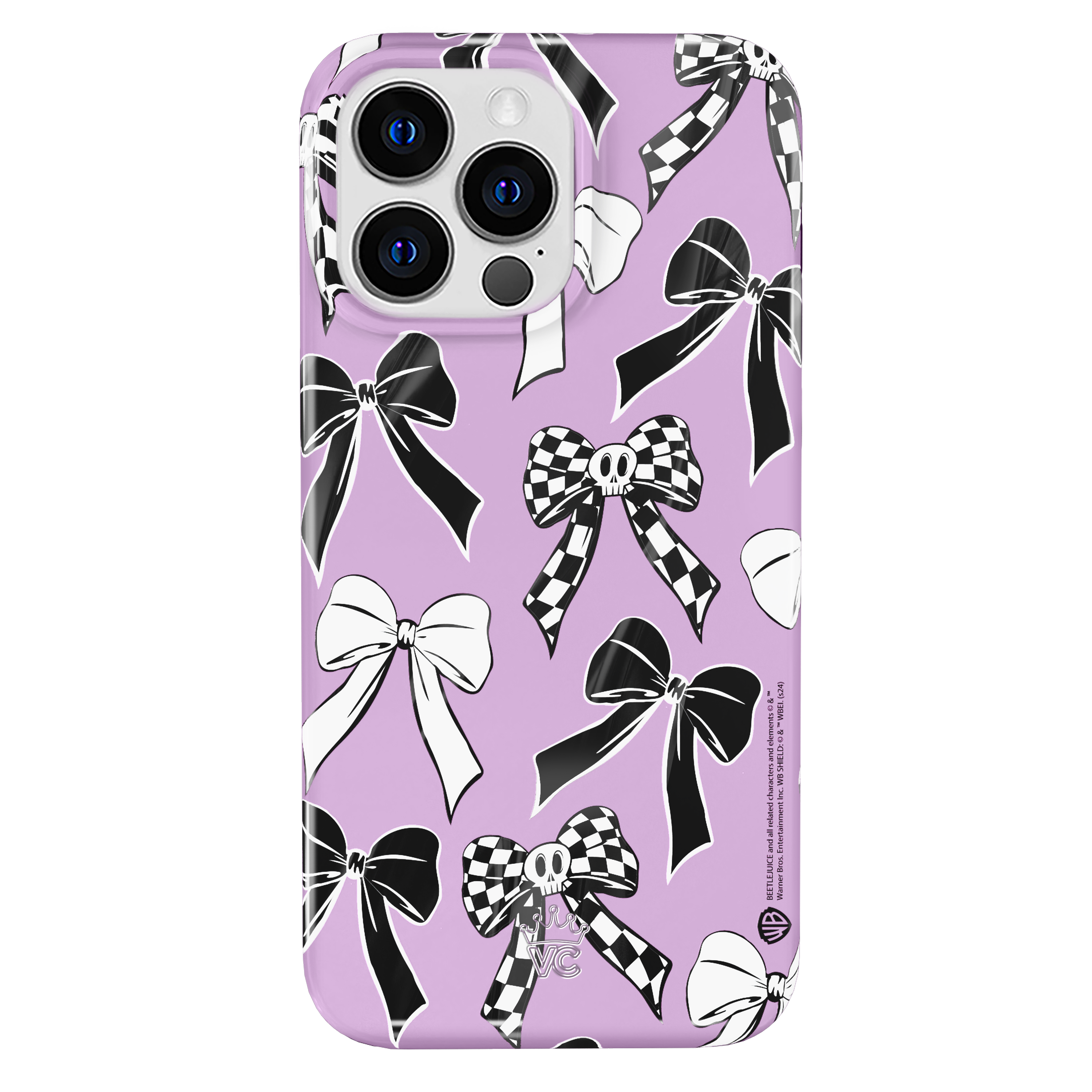 Beetlejuice Bows iPhone Case - Stylish Protective Cover for iPhone 13/14/15 Pro Max - Durable Shockproof Slim Design - Perfect for Halloween, Cosplay, and Movie Fans