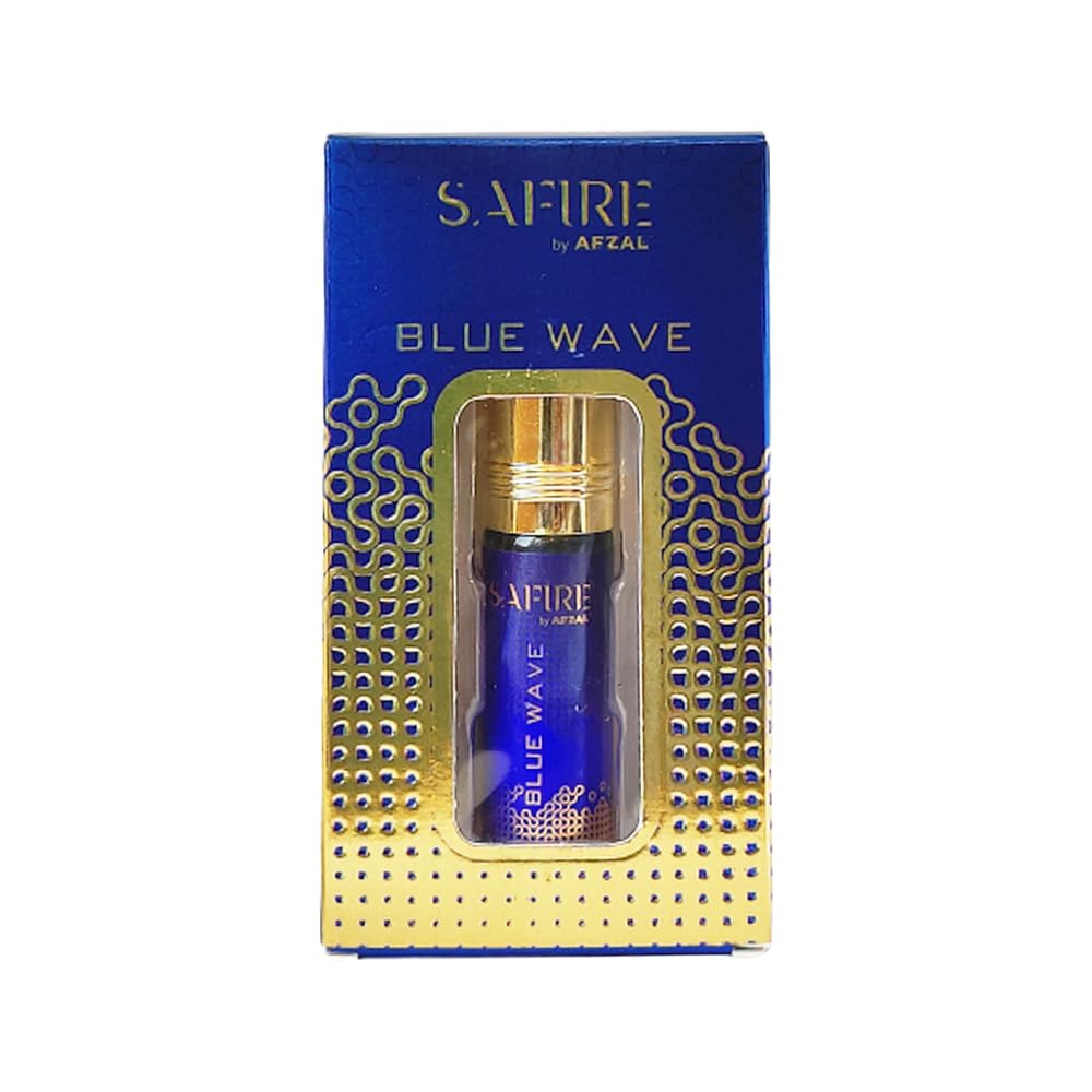Safire Blue Wave Attar Perfume Oil Roll-On (6ml x 2 Pack) - Alcohol-Free Fragrance for Men & Women - Perfect for Daily Wear, Special Occasions & Gift Giving