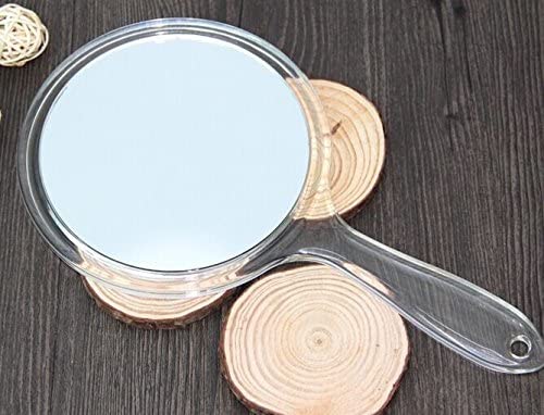 2-Way Magnifying & Regular Handle Mirror for Makeup, Shaving, and Grooming - 5 Inch Round Vanity Mirror with Dual-Sided Design - Perfect for Bathroom, Dressing Table, and Travel
