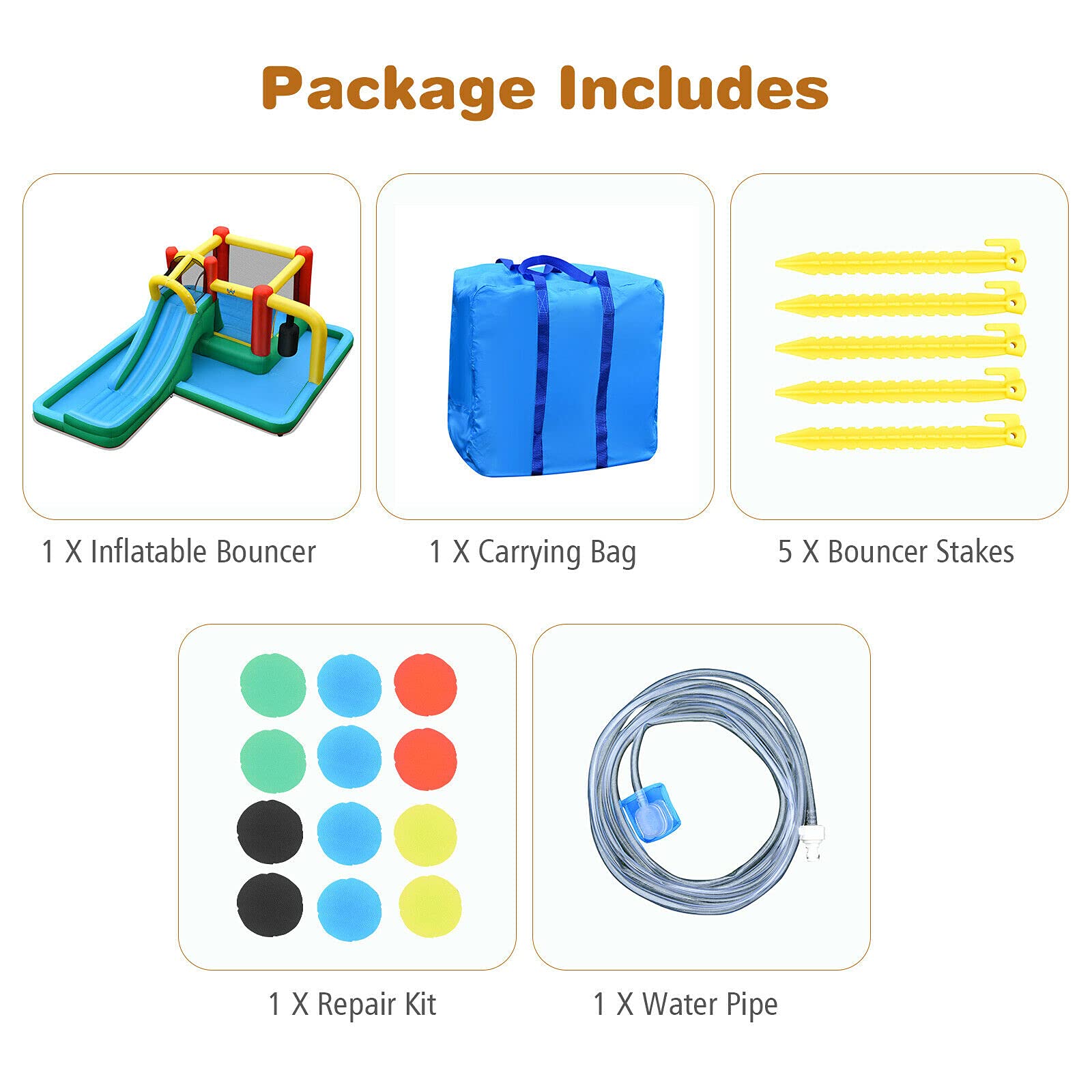 **BOUNTECH Inflatable Water Slide for Kids - Outdoor Bounce House with Hide & Seek Cave, Splash Pool - Wet & Dry Combo for Backyard Parties, Summer Fun, Birthday Gifts - Perfect for Big Kids & Family Gatherings**