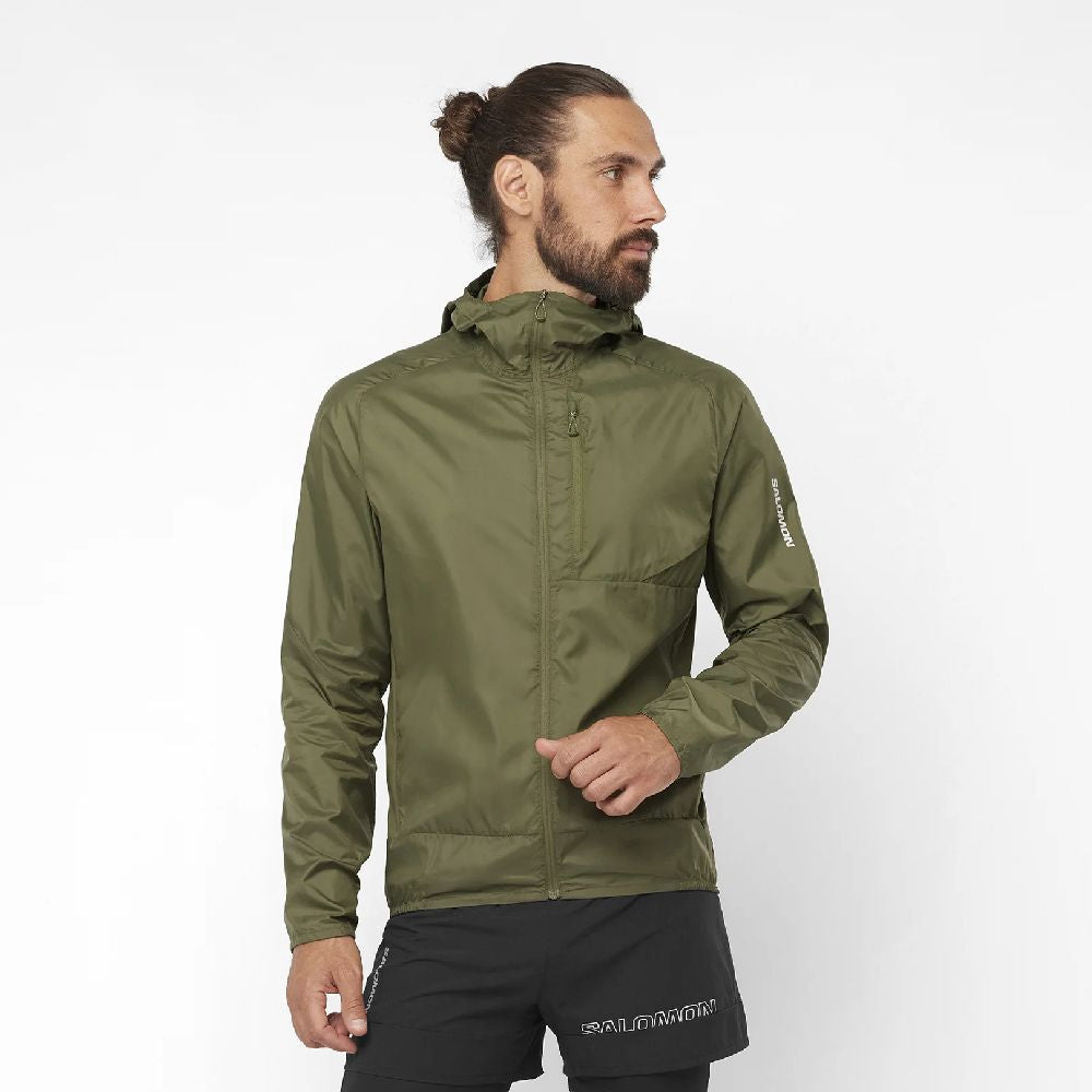 Salomon Men's Bonatti Cross FZ Hoodie - Lightweight Water-Resistant Hiking Jacket for Outdoor Adventures & Trail Running
