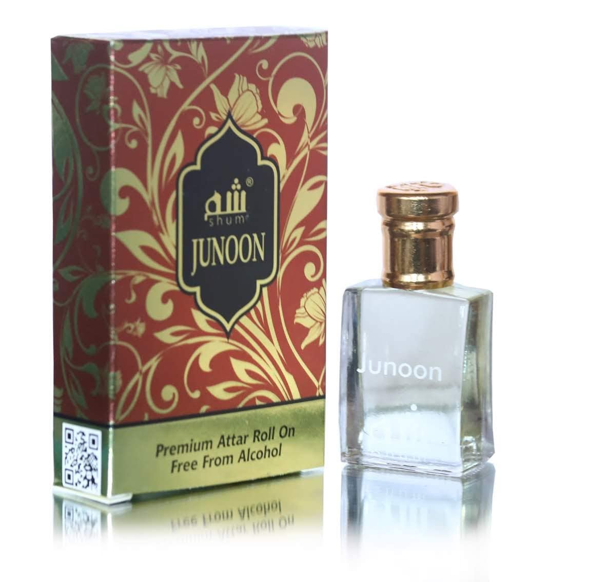Shum Junoon Premium Roll-On Perfume Oil - 10ml Alcohol-Free Floral Attar Concentrate for Women & Men - Perfect for Daily Wear, Special Occasions & Gift Giving