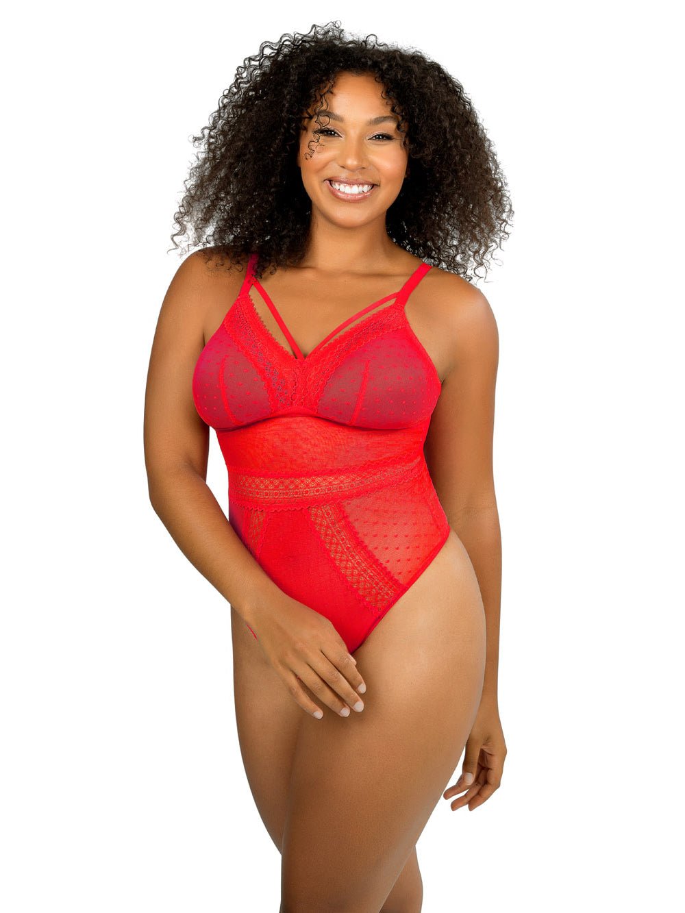 Parfait Mia Dot Wire-Free Padded Mesh Bodysuit - Comfortable Seamless Underwear for Everyday Wear, Lounge & Sleep