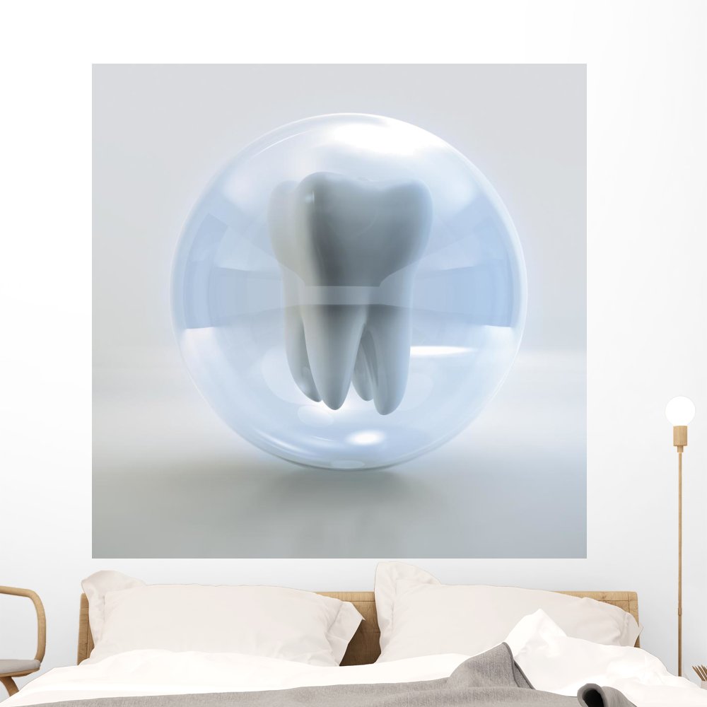 Wallmonkeys Teeth Protection Wall Decal - Peel & Stick Dental Mural Graphic (48x48 Inches) WM282888 - Perfect for Kids' Rooms, Dental Offices & Educational Spaces