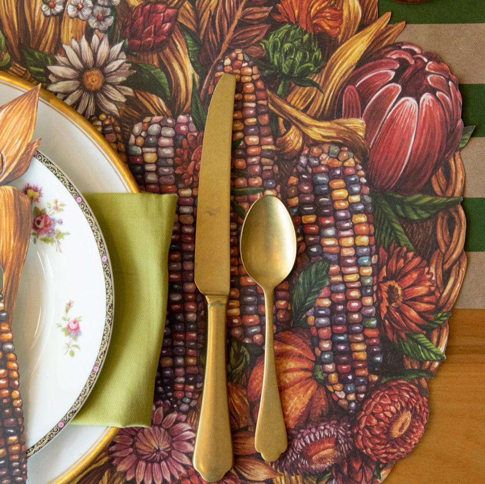 Die Cut Gathering Basket Placemat - Eco-Friendly Woven Table Mat for Dining, Parties & Home Decor - Perfect for Thanksgiving, Christmas & Holiday Gatherings