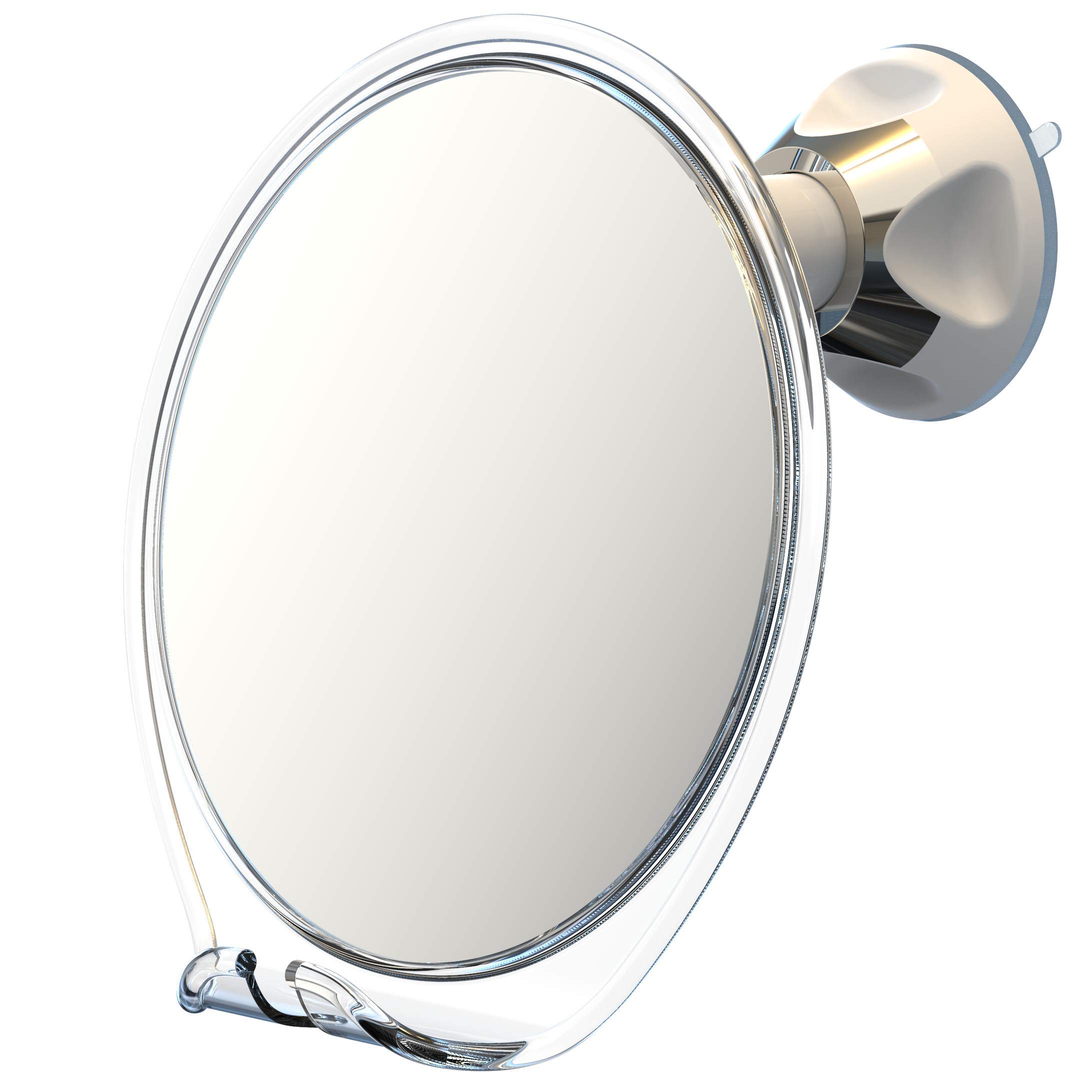 Luxo Fog-Free Shower Mirror with Razor Holder & Strong Suction Cup - Shatterproof Anti-Fog Bathroom Mirror for Shaving, Grooming & Tweezing - Perfect for Steam Showers, Travel & Small Spaces