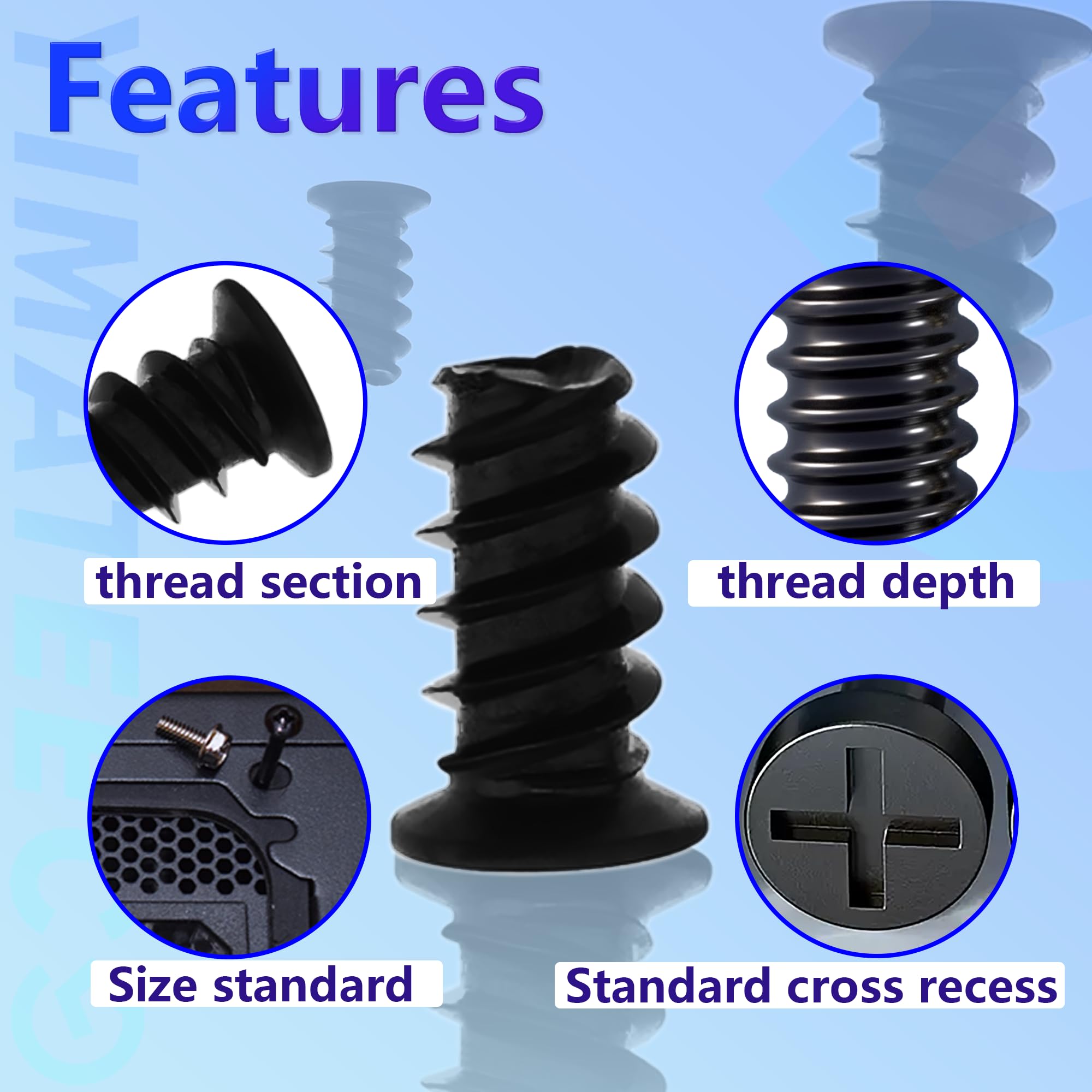YIMATEECO 100Pcs Computer Case Fan Screws Kit - Carbon Steel Radiator PC Cooling Fan Mounting Screws (50 Long + 50 Short) for PC Build, Case Fan Installation & Cooling System Upgrade
