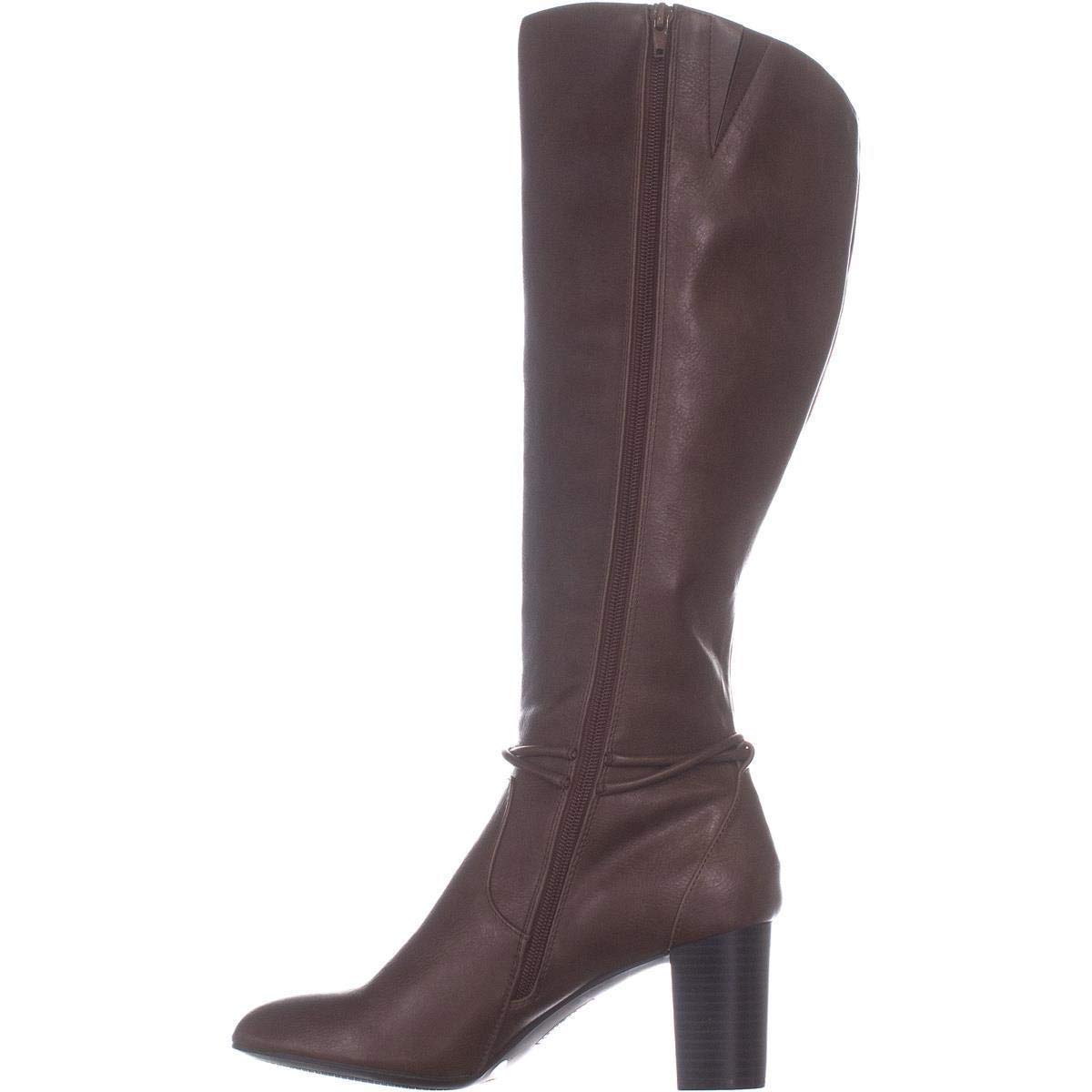 Alfani Women's Berniee Leather Knee High Boots - Round Toe, Size 7.0, Fashionable Cold Weather Boots for Winter Outfits & Office Wear
