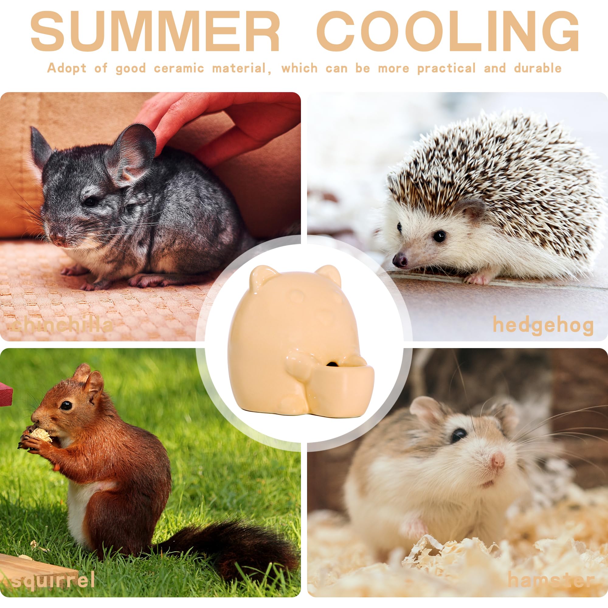 No-Drip Ceramic Small Animal Water Bottle for Hamsters, Guinea Pigs, Rabbits, Hedgehogs & Chinchillas - Leak-Proof Pet Water Dispenser with Ceramic Spout (Orange) - Perfect for Cages, Habitats & Travel Carriers