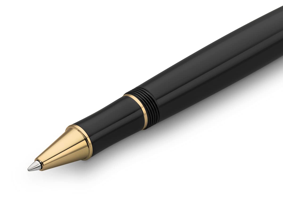Kaweco DIA2 Gold Gel & Ballpoint Pen - Classic Design with 0.7mm Ceramic Ball Rollerball Refill - 16cm Nostalgic Acrylic Pen for Office, Journaling & Gift Giving