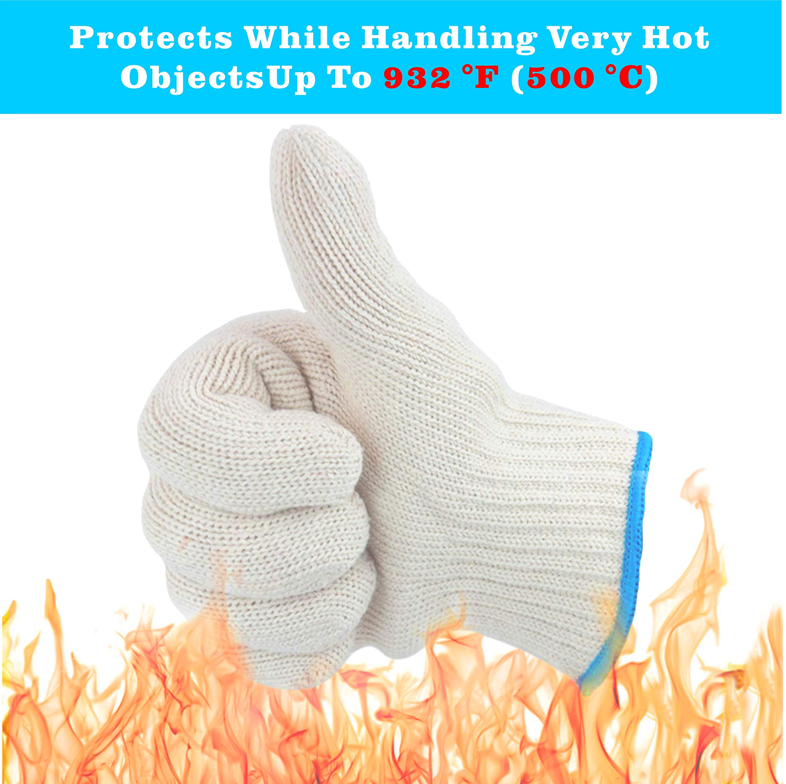 Heat Resistant Oven Gloves Set of 2 - Extra Long BBQ Mitts for Grilling, Baking & Cooking - 500°F Heat Protection for Kitchen, Camping & Outdoor Use